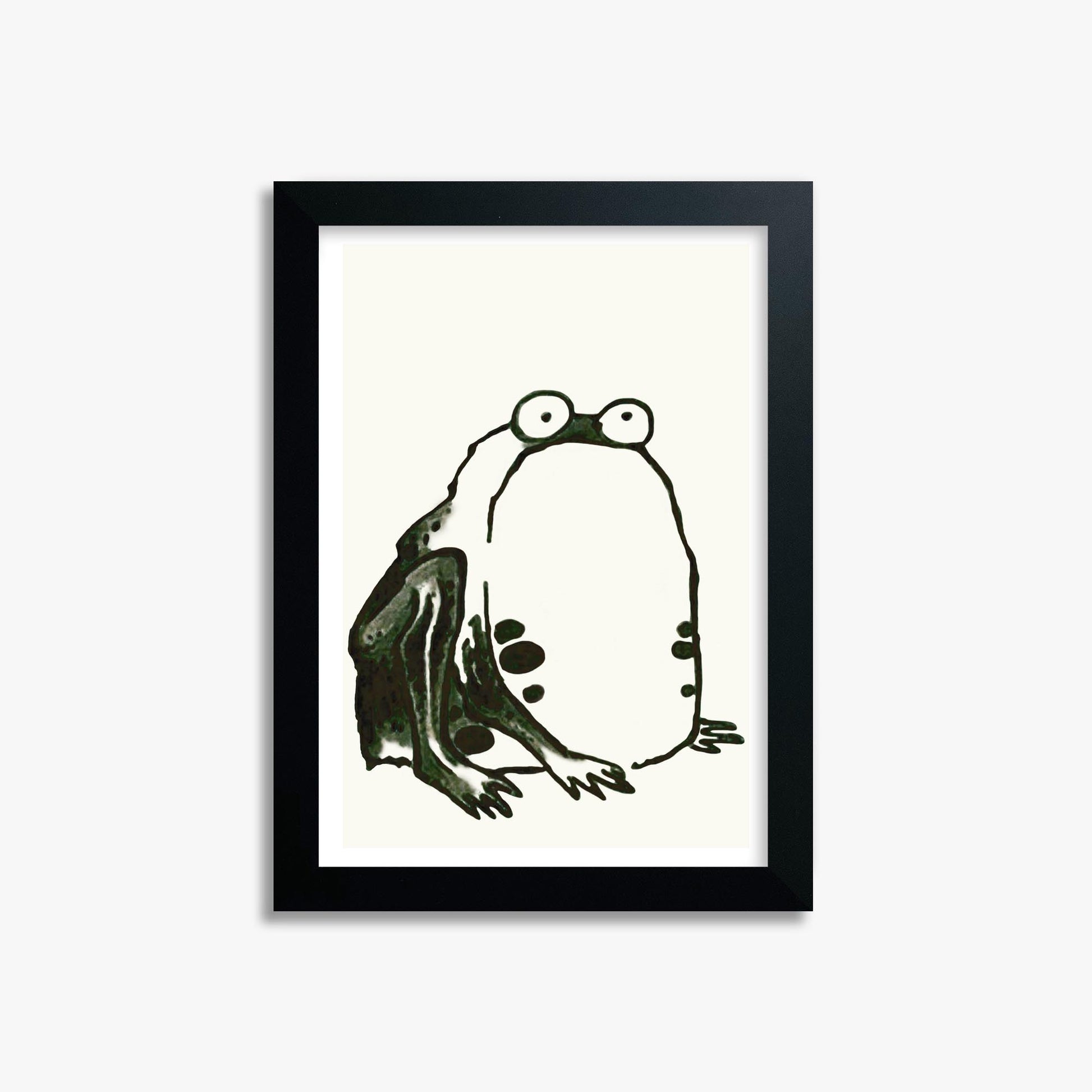 Itō Jakuchū: Sumo Toad 21x30 cm Art Reproduction With Black Frame