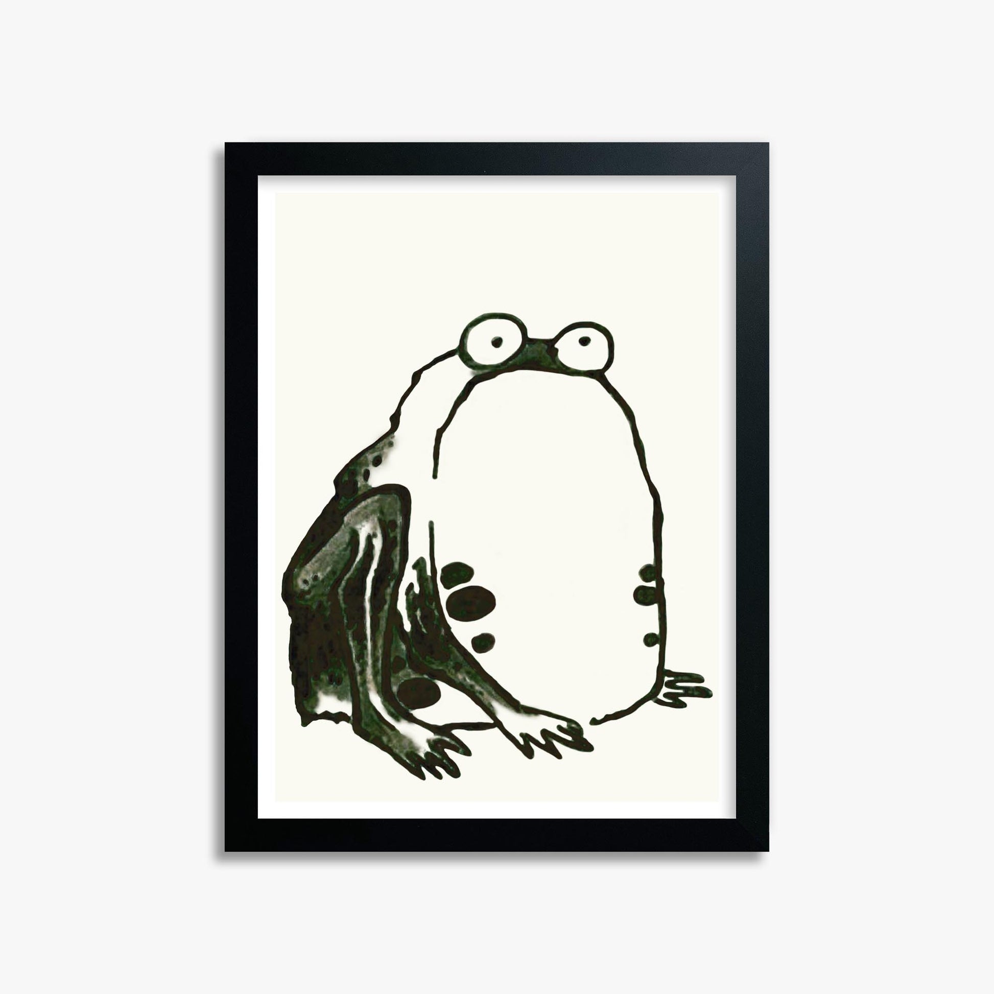 Itō Jakuchū: Sumo Toad 30x40 cm Art Reproduction With Black Frame