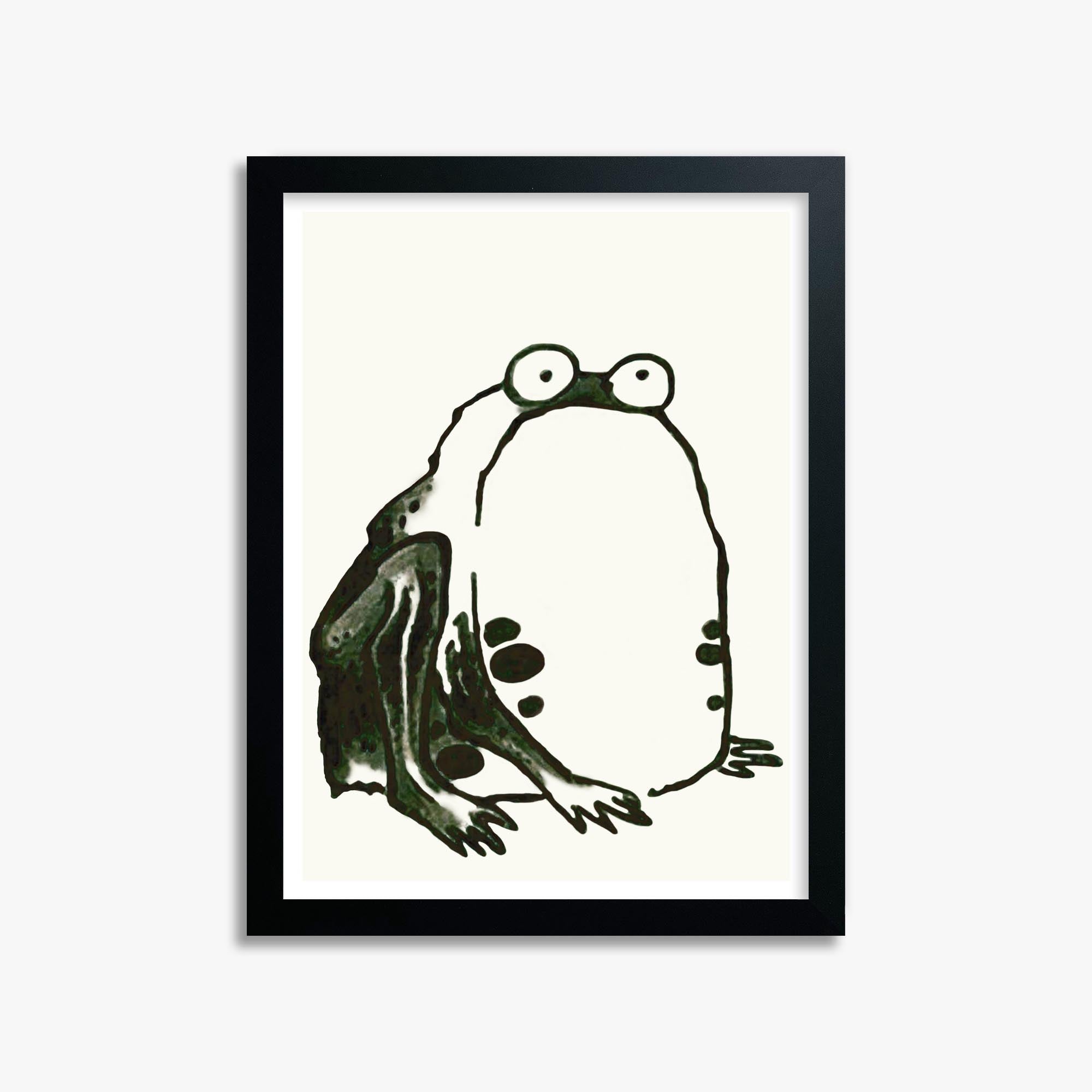 Itō Jakuchū: Sumo Toad 30x40 cm Art Reproduction With Black Frame