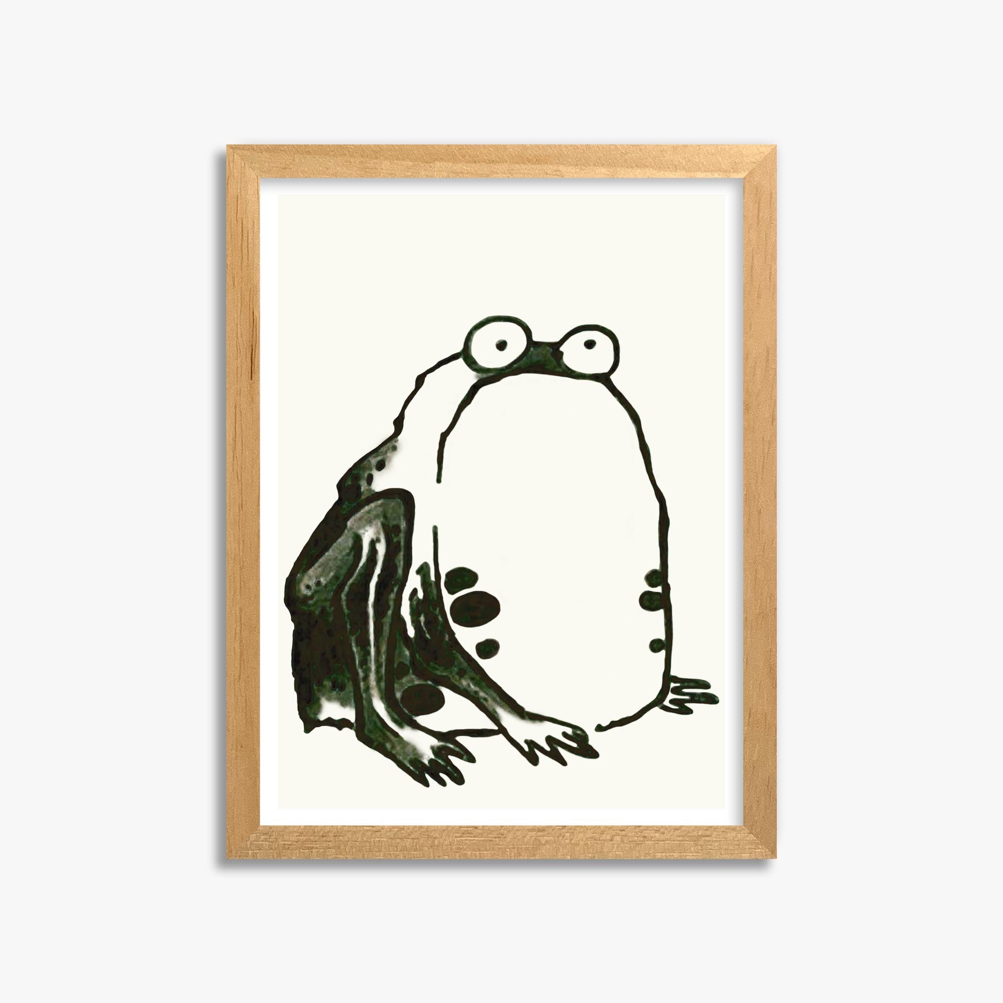 Itō Jakuchū: Sumo Toad 30x40 cm Art Reproduction With Oak Frame