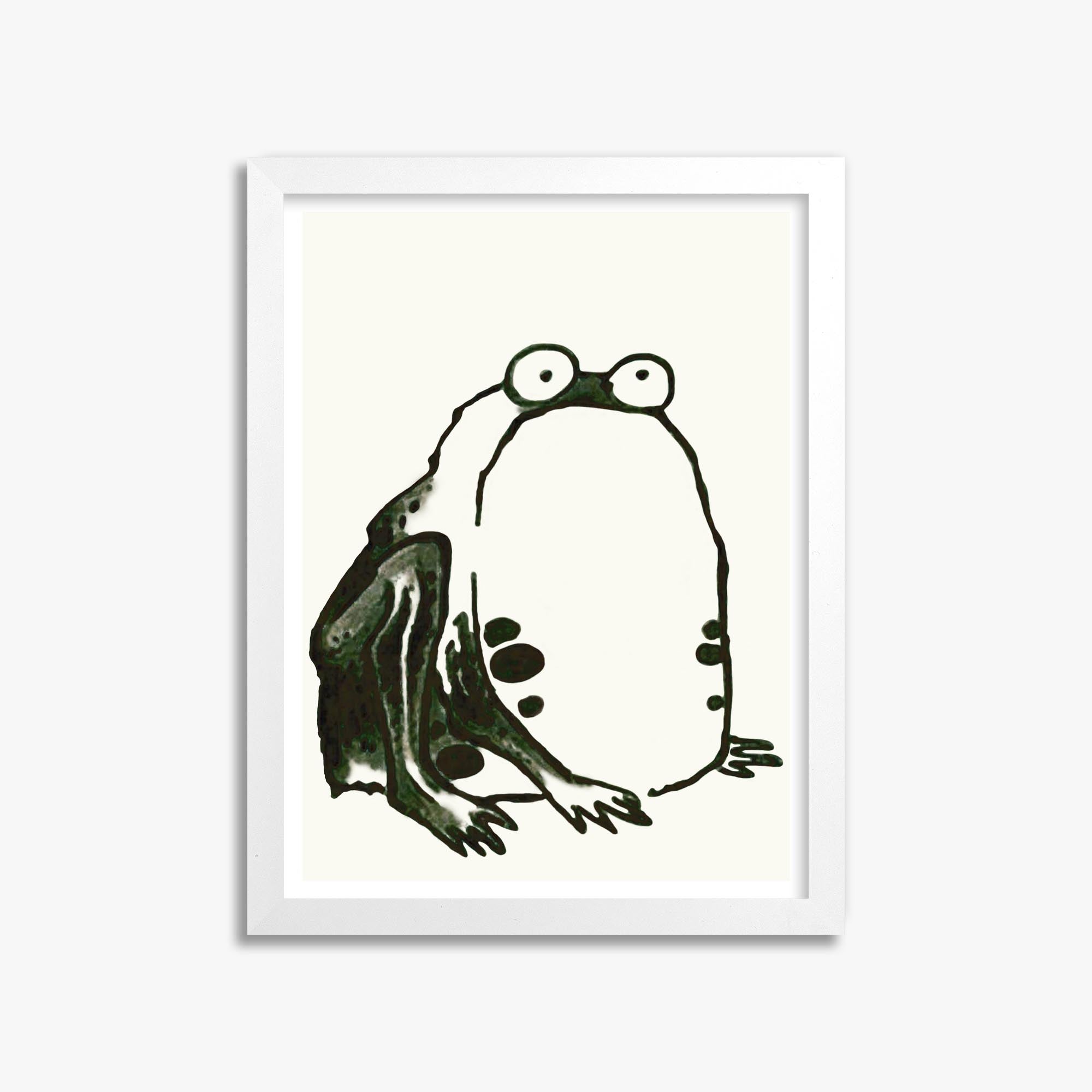 Itō Jakuchū: Sumo Toad 30x40 cm Art Reproduction With White Frame