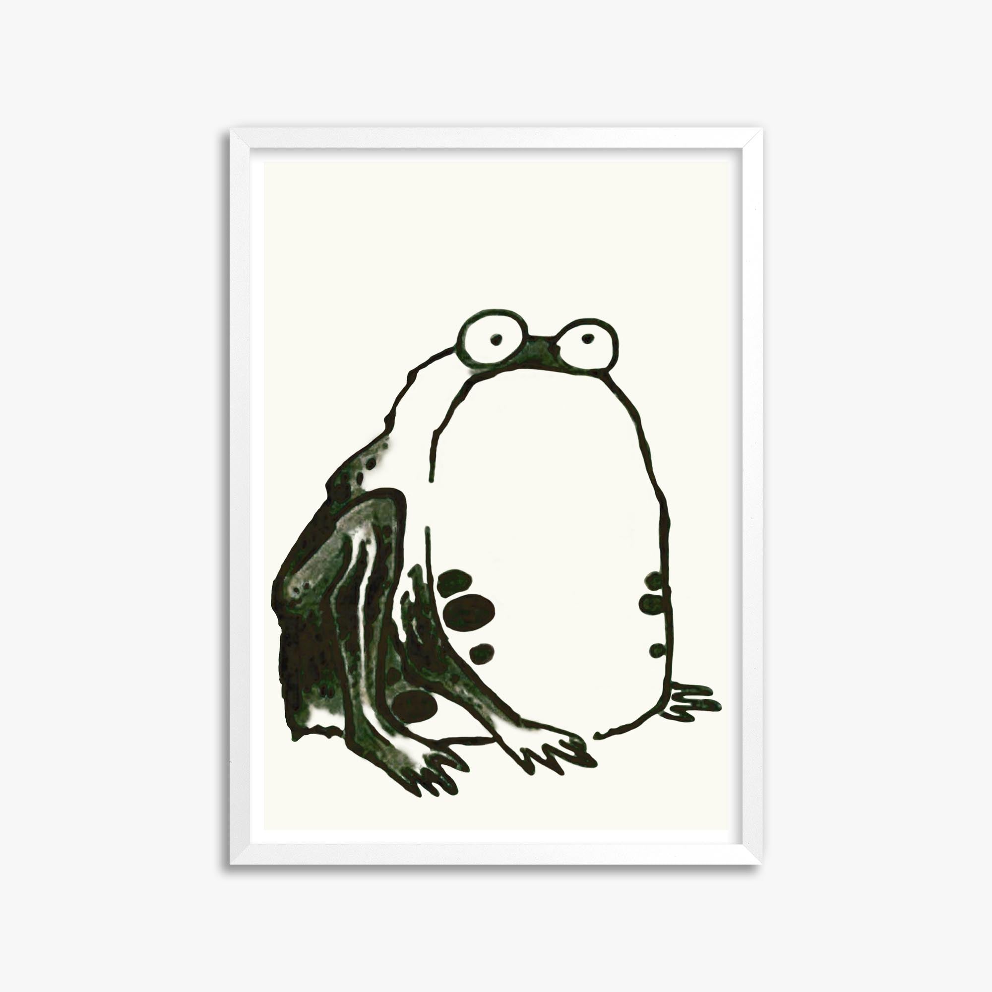 Itō Jakuchū: Sumo Toad 50x70 cm Art Reproduction With White Frame