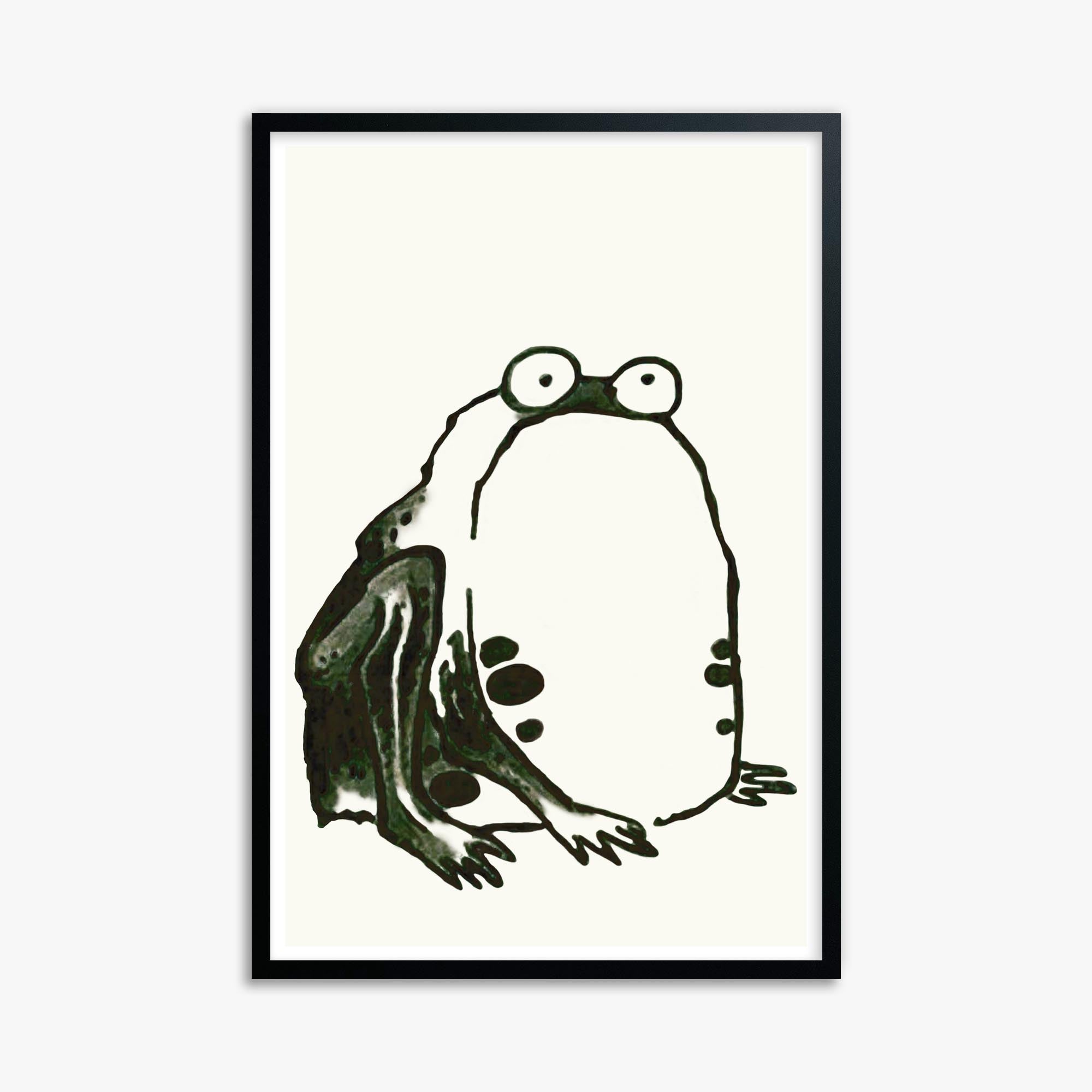 Itō Jakuchū: Sumo Toad 61x91 cm Art Reproduction With Black Frame