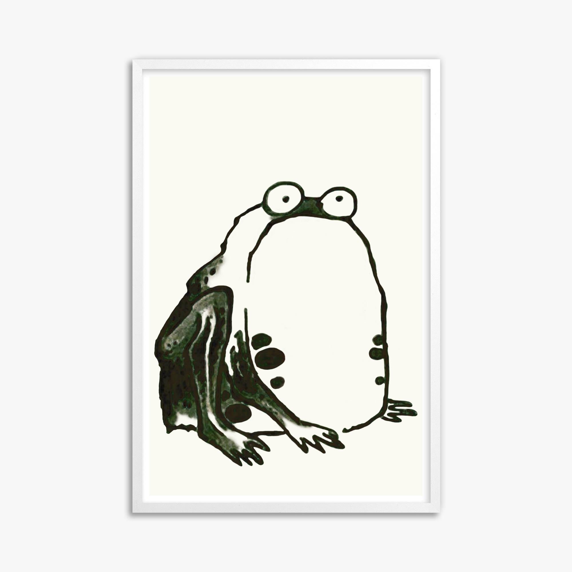 Itō Jakuchū: Sumo Toad 61x91 cm Art Reproduction With White Frame