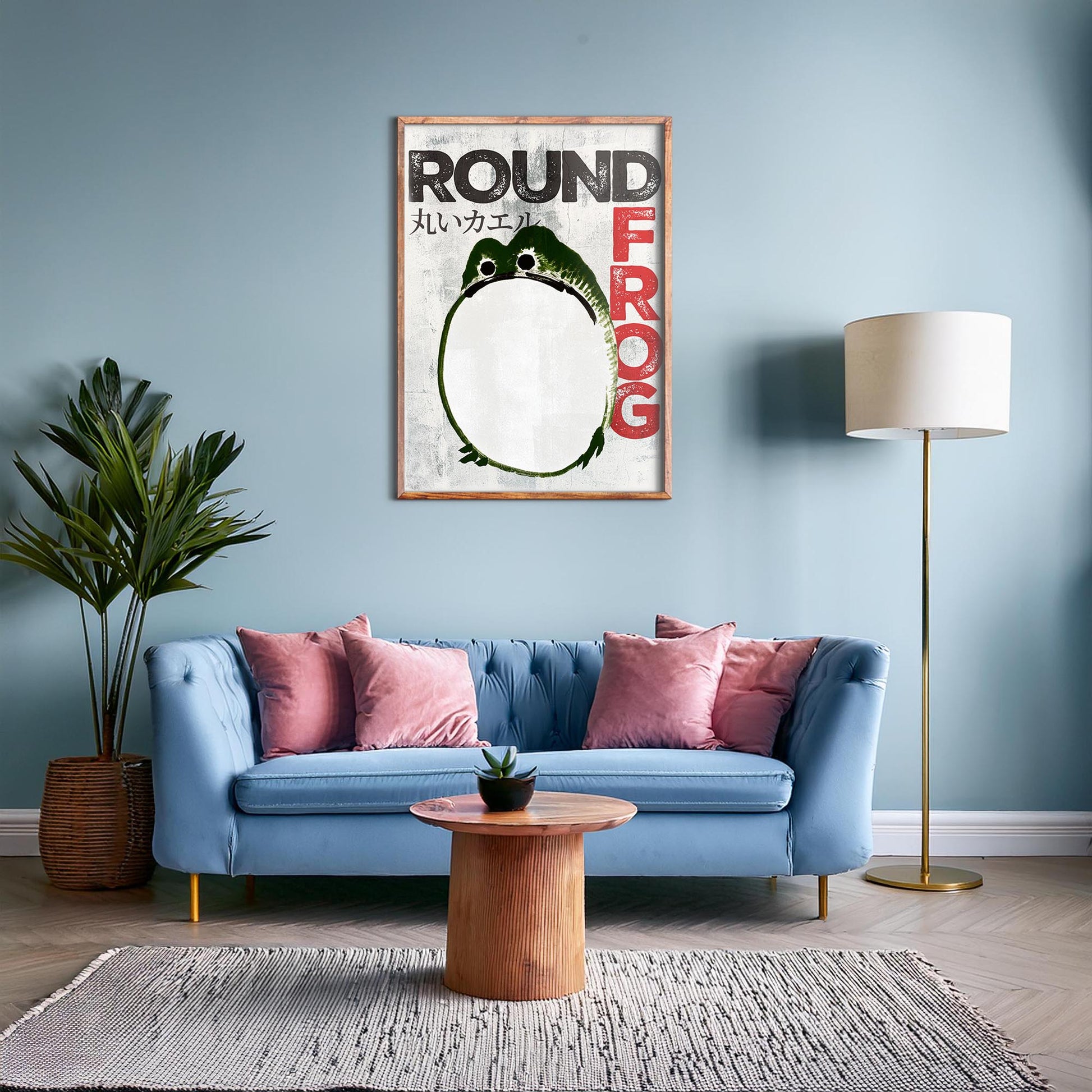 Design concept No. 28 for Ike no Taiga: Round Frog - Streetart-Style Japanese Wall Art