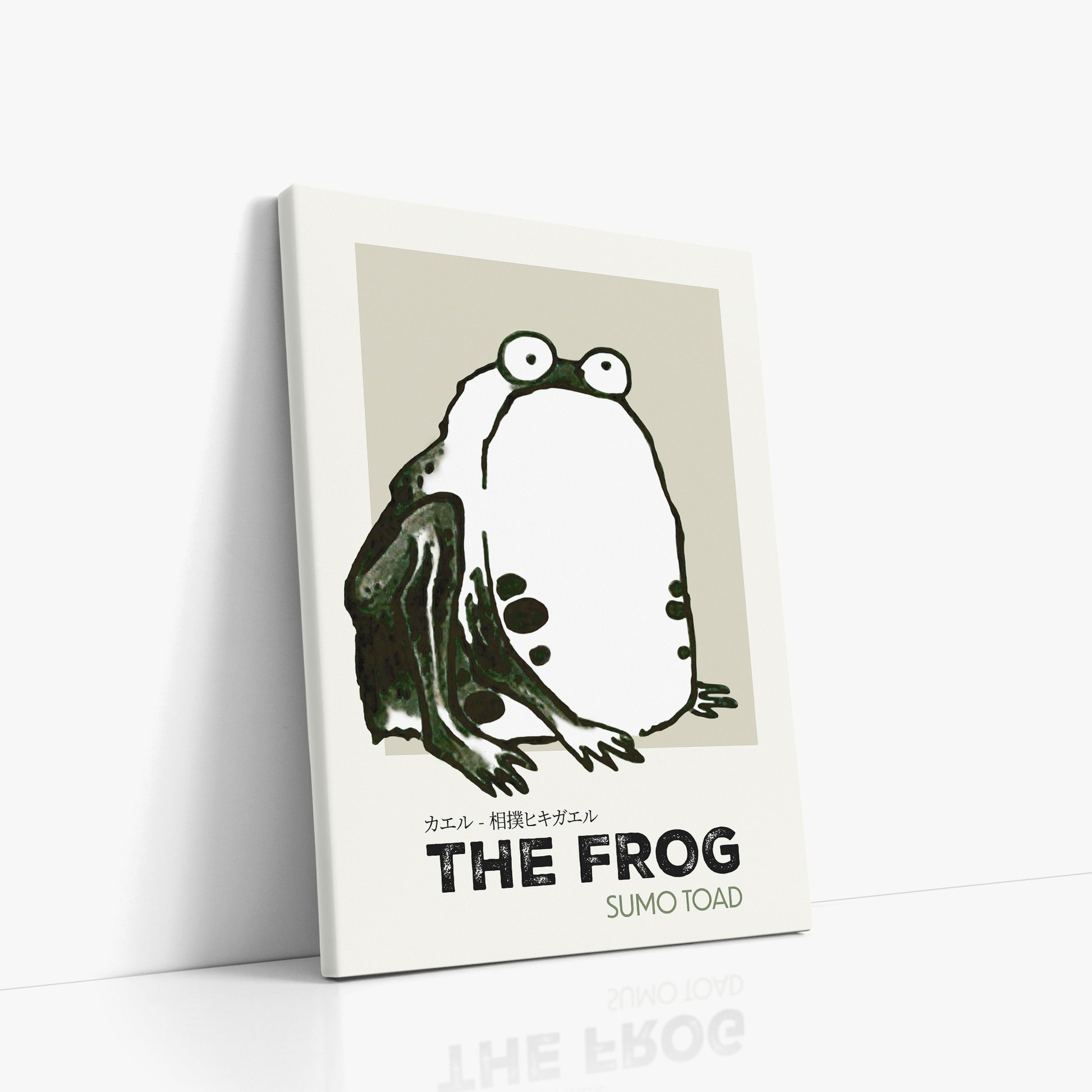 Itō Jakuchū: Sumo Toad - Streetart-Style, 50x70cm Satin Canvas Art Reproduction Left Angle