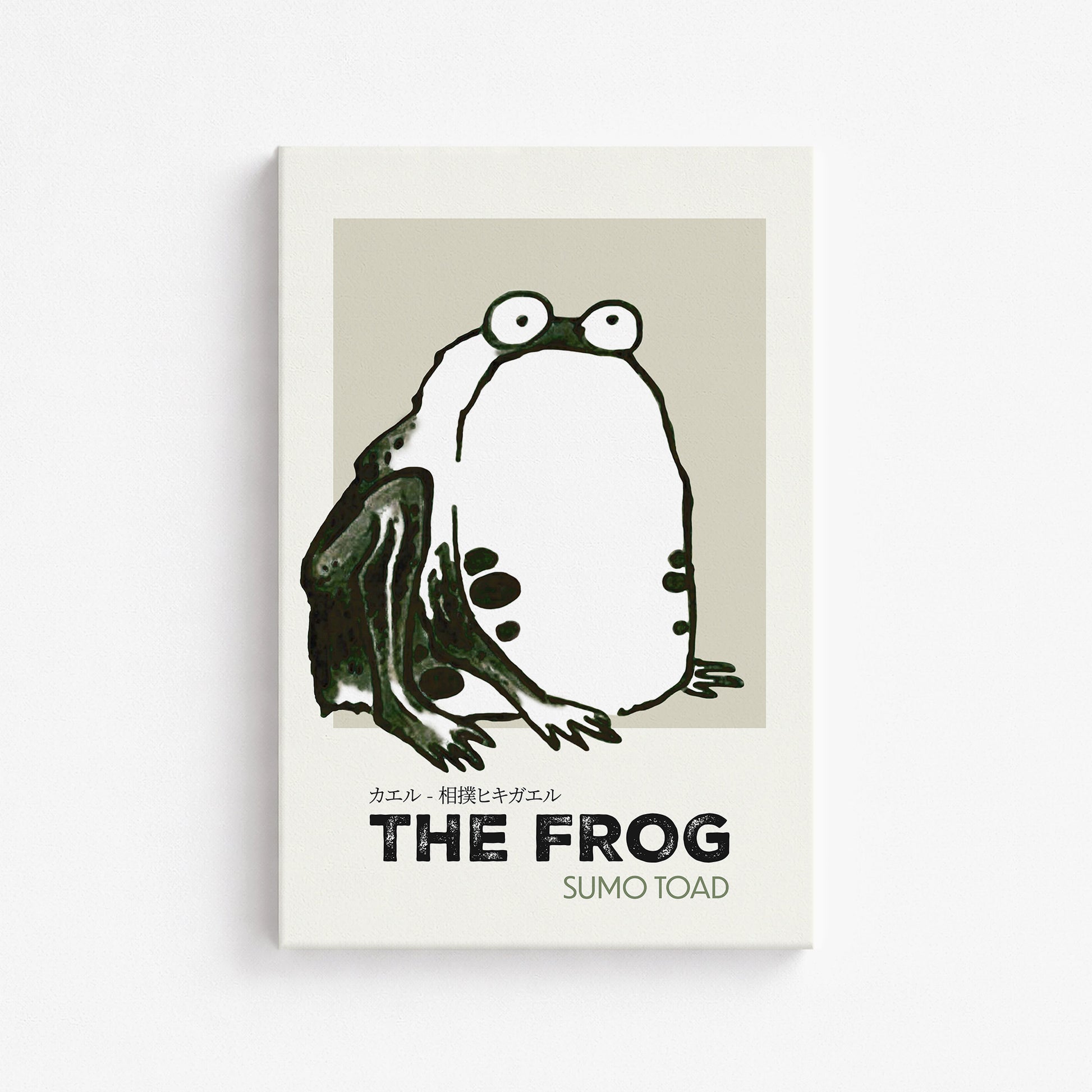 Itō Jakuchū: Sumo Toad - Streetart-Style, 61x91cm Satin Canvas Art Reproduction