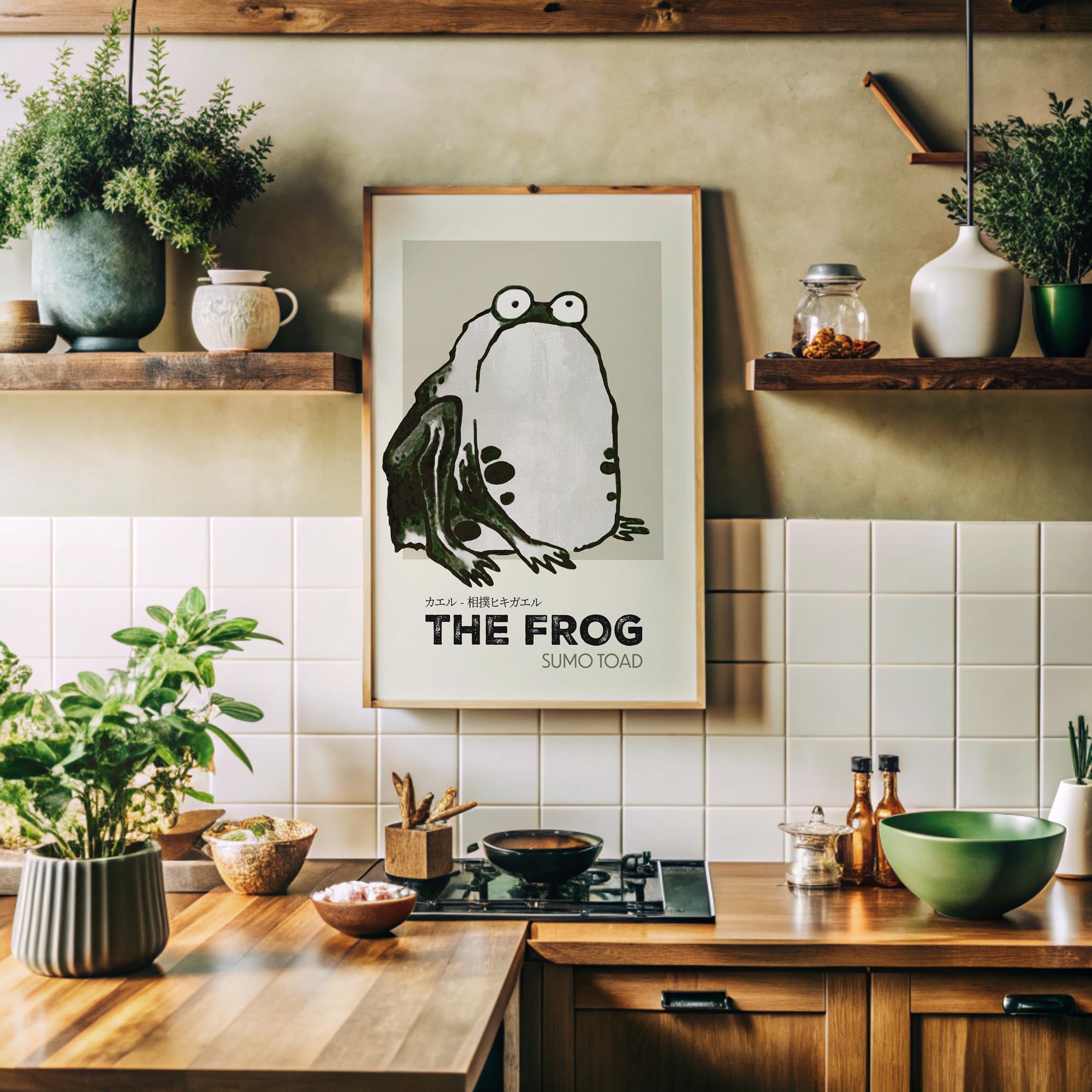 Design concept No. 41 for Itō Jakuchū: Sumo Toad - Streetart-Style Japanese Wall Art