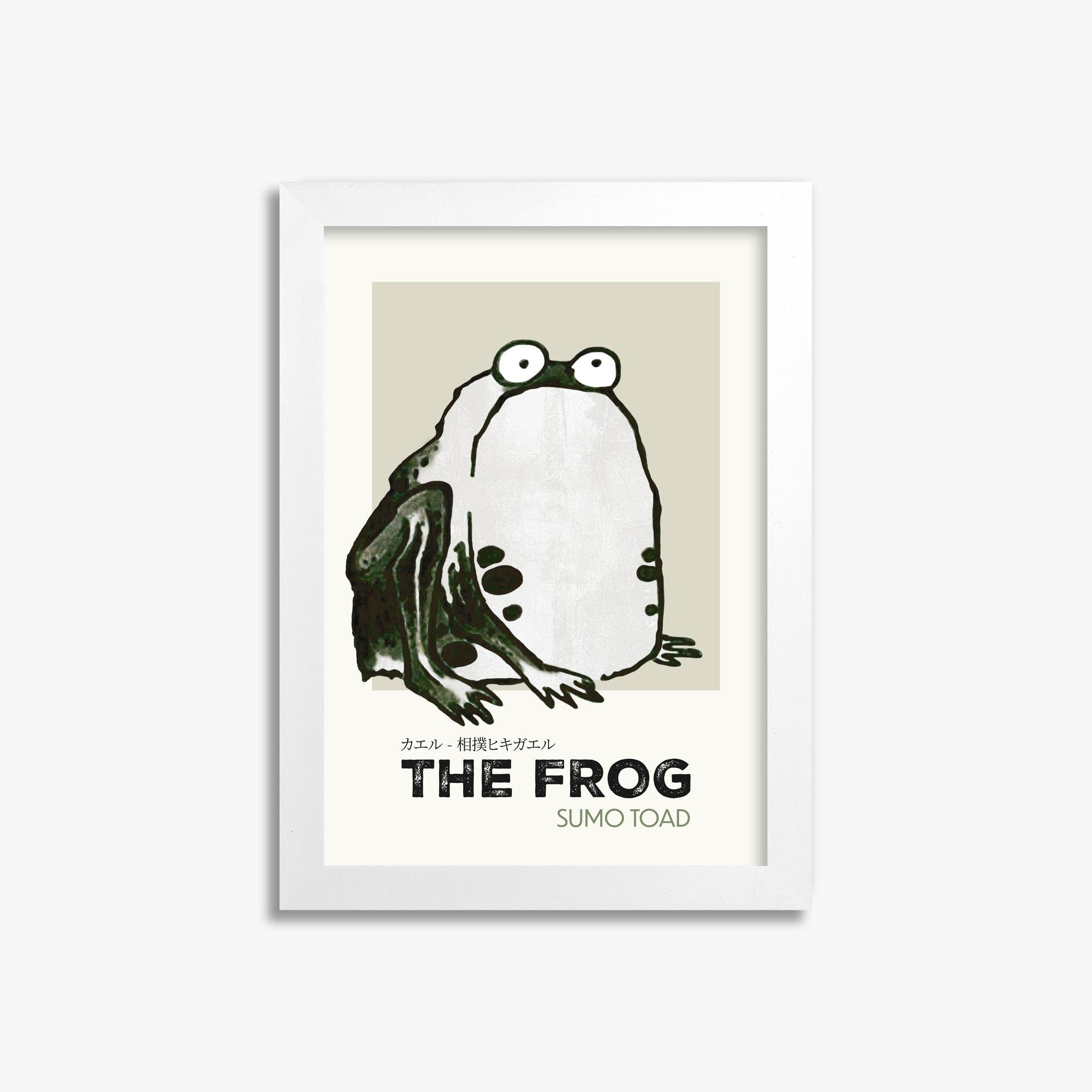 Itō Jakuchū: Sumo Toad - Streetart-Style 21x30 cm Art Reproduction With White Frame