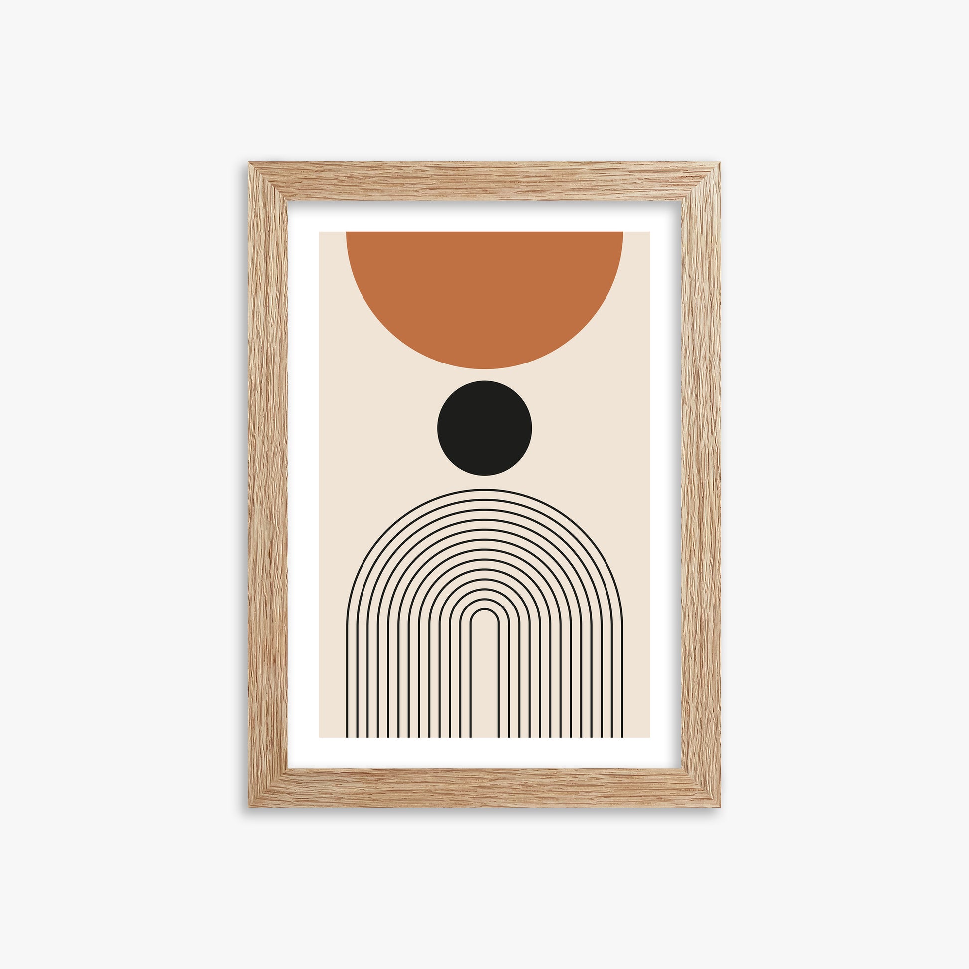 Descending Eclipse, 21x30cm Framed Art Reproduction With Raw Oak Frame
