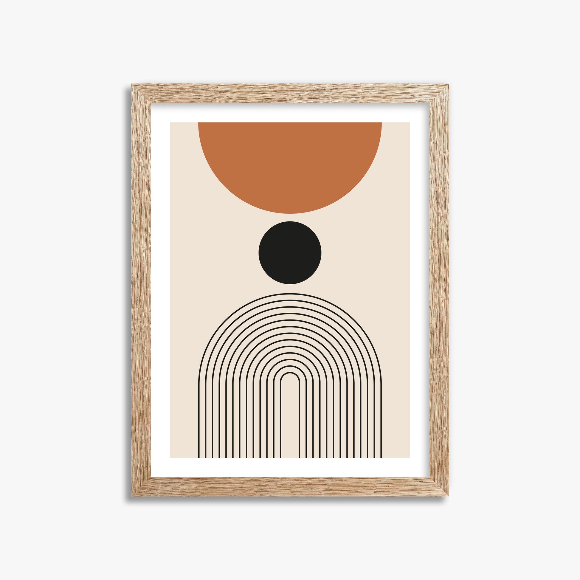Descending Eclipse, 30x40cm Framed Art Reproduction With Raw Oak Frame