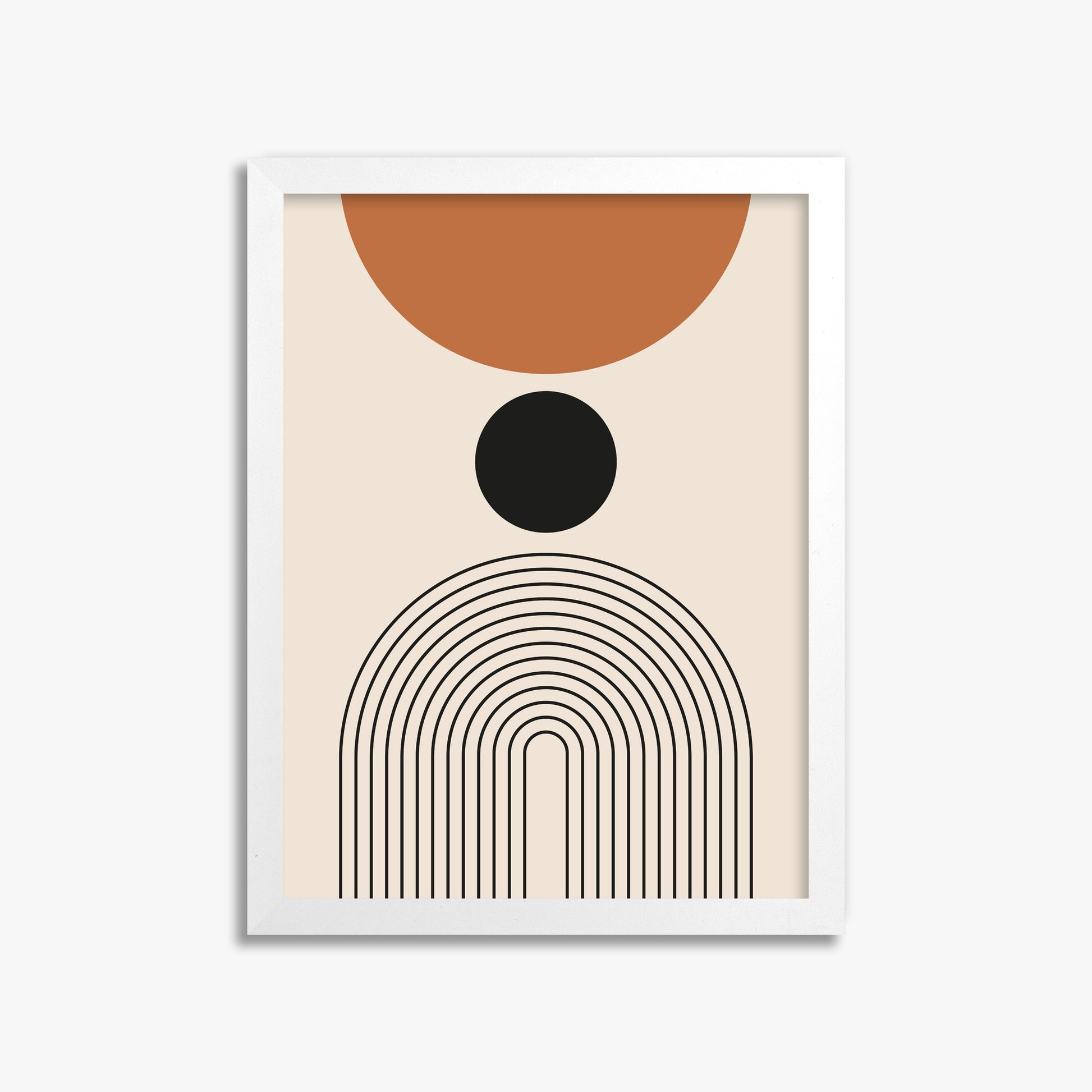 Descending Eclipse, 30x40cm Framed Poster With White Frame