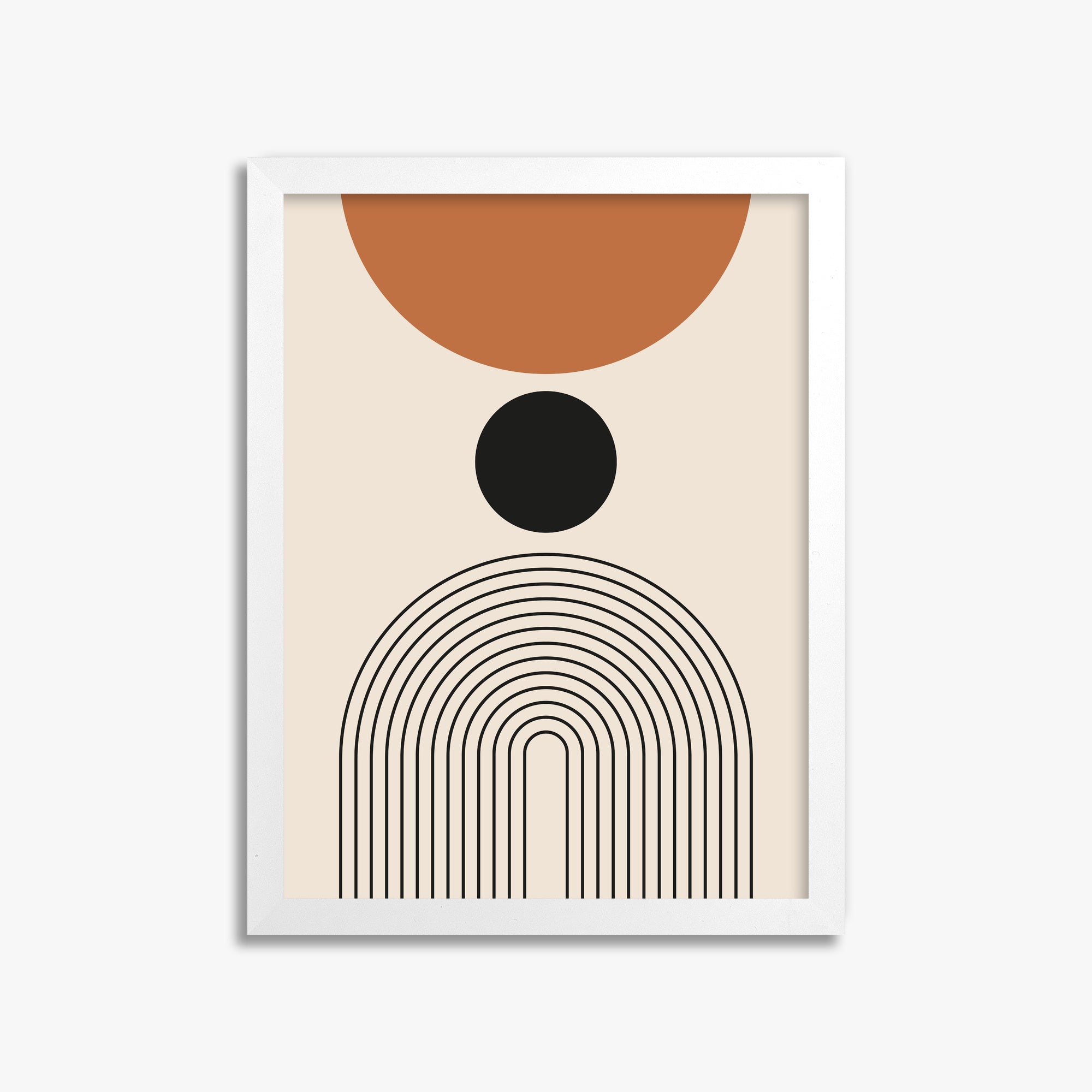Descending Eclipse, 30x40cm Framed Poster With White Frame