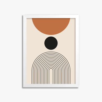 Descending Eclipse, 30x40cm Framed Art Reproduction With White Frame