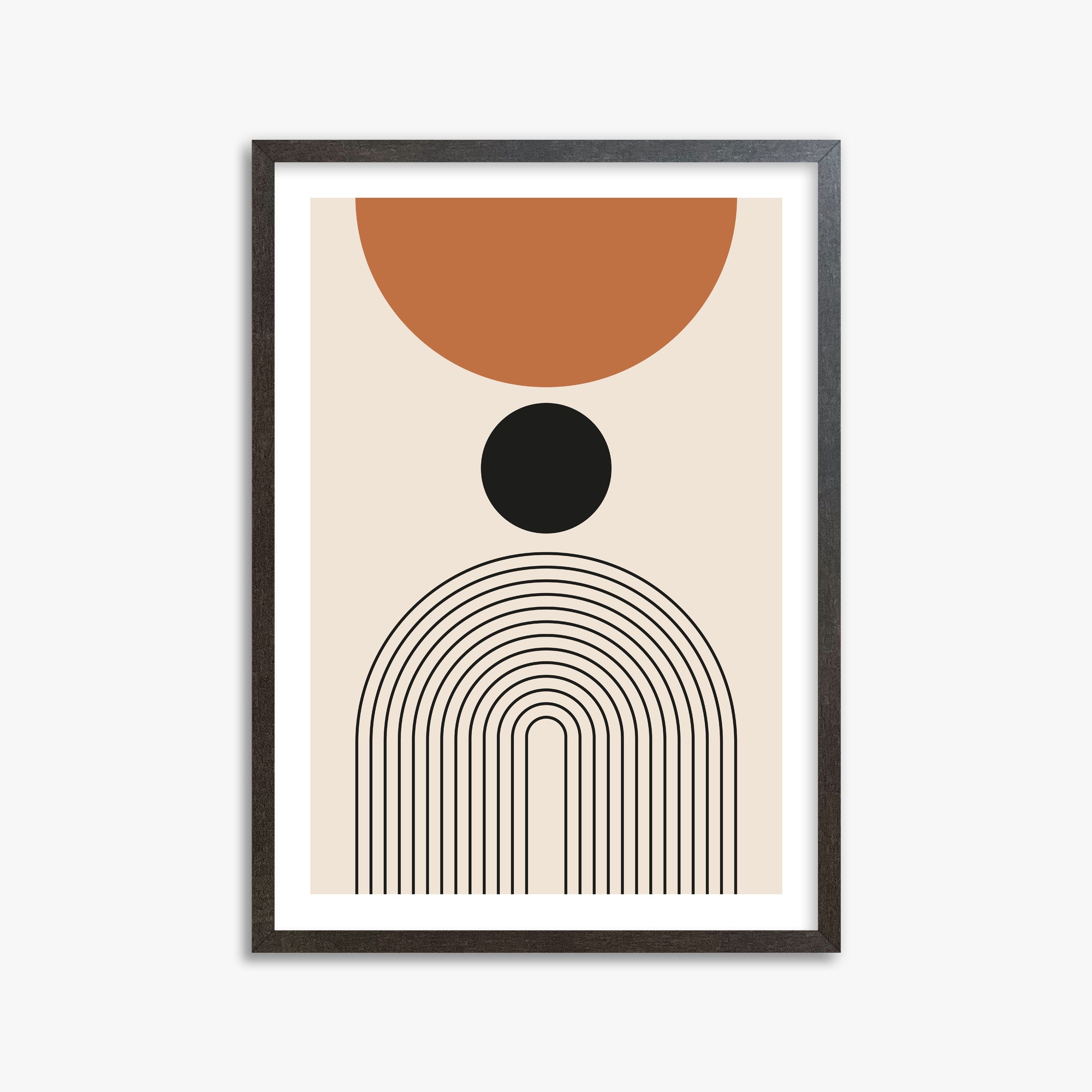 Descending Eclipse, 50x70cm Framed Art Reproduction With Espresso Frame