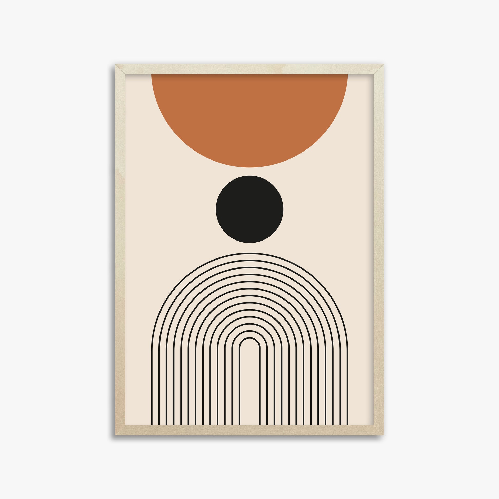 Descending Eclipse, 50x70cm Framed Art Reproduction With Lime Wood Frame