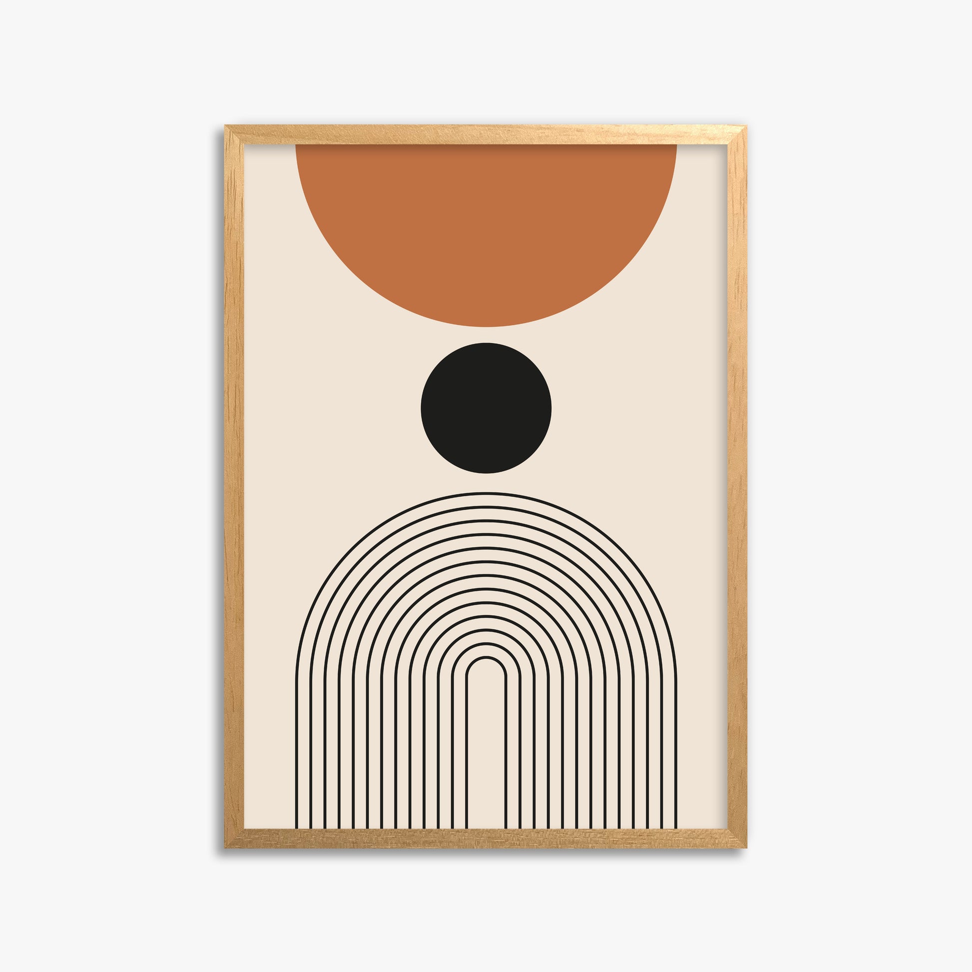 Descending Eclipse, 50x70cm Framed Poster With Oak Frame