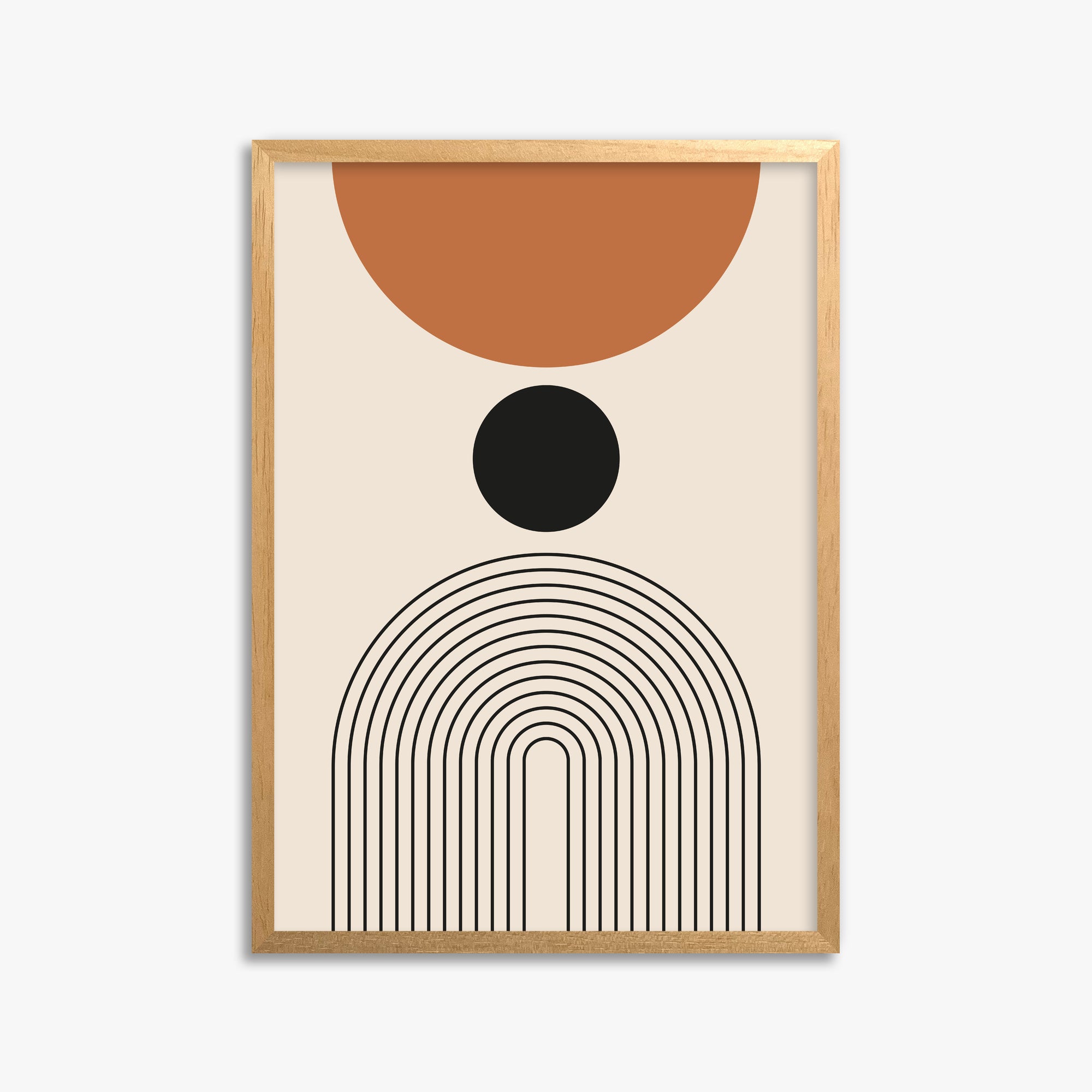 Descending Eclipse, 50x70cm Framed Poster With Oak Frame