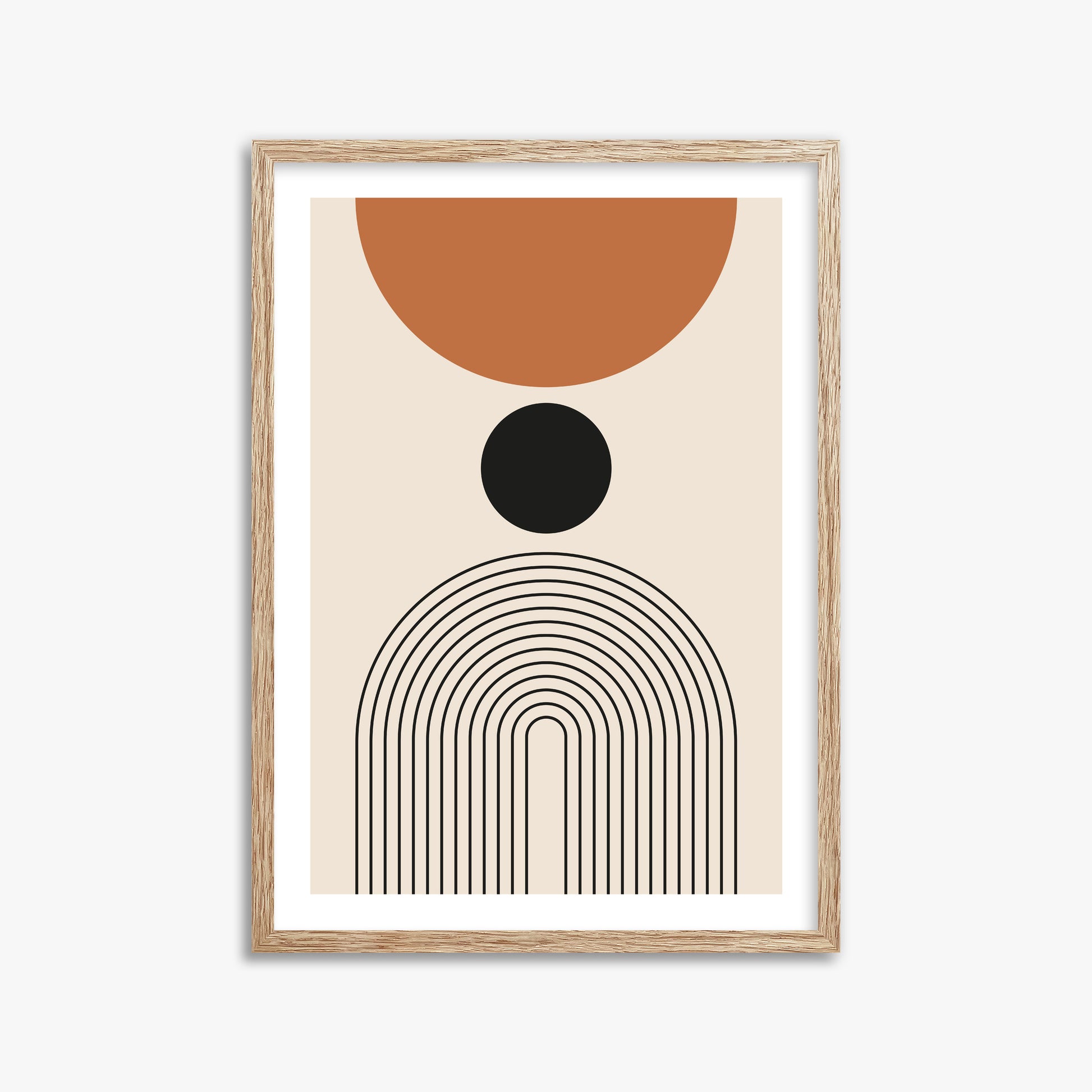 Descending Eclipse, 50x70cm Framed Art Reproduction With Raw Oak Frame