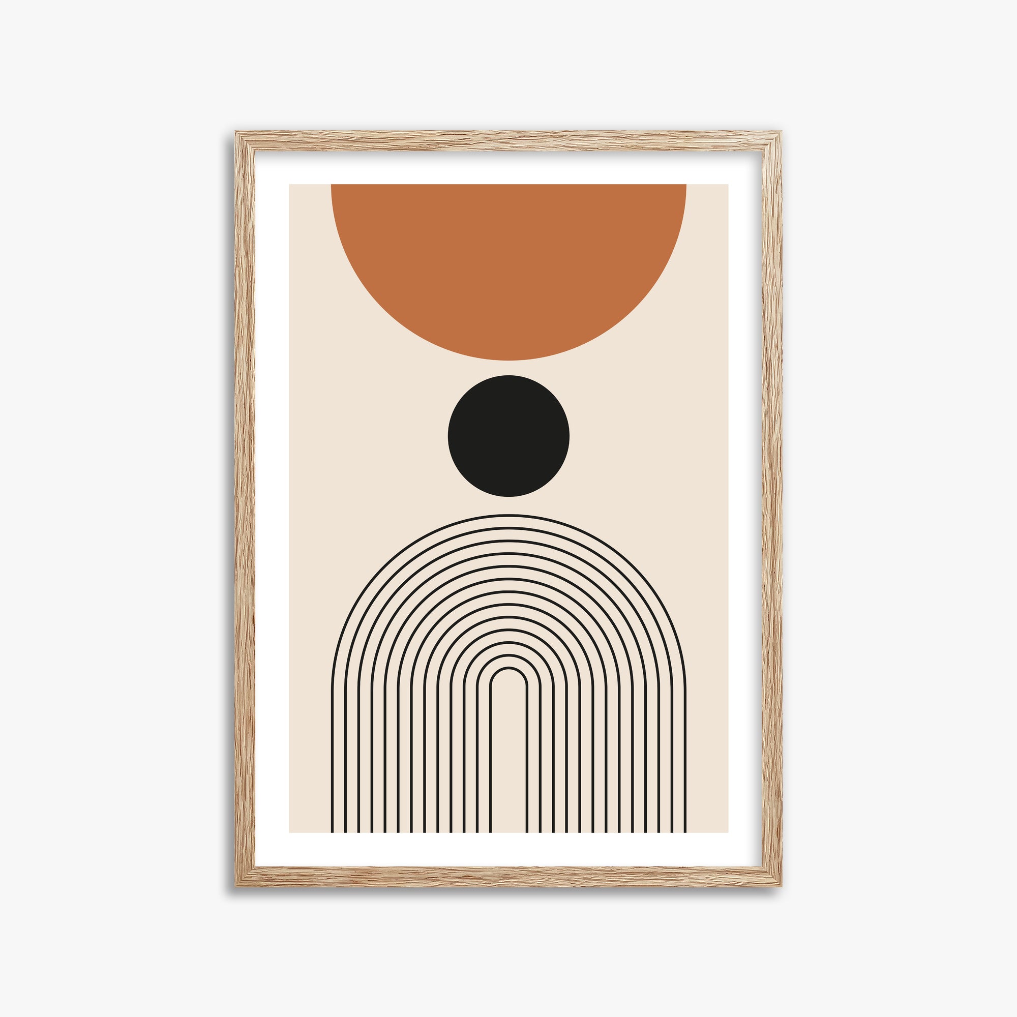 Descending Eclipse, 50x70cm Framed Art Reproduction With Raw Oak Frame