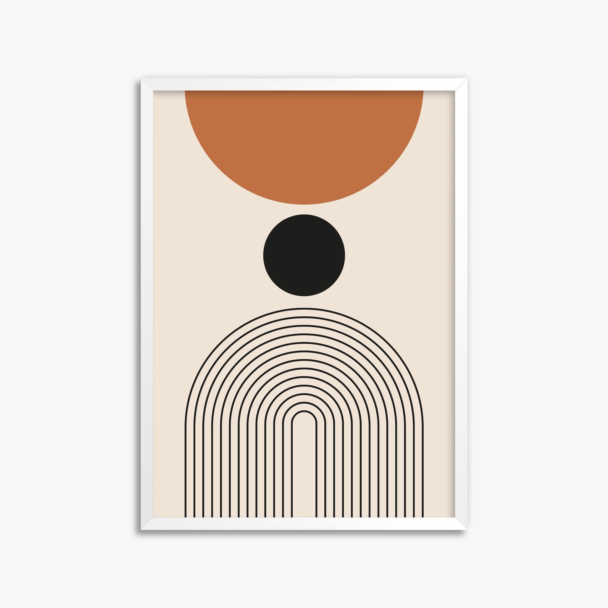 Descending Eclipse, 50x70cm Framed Poster With White Frame