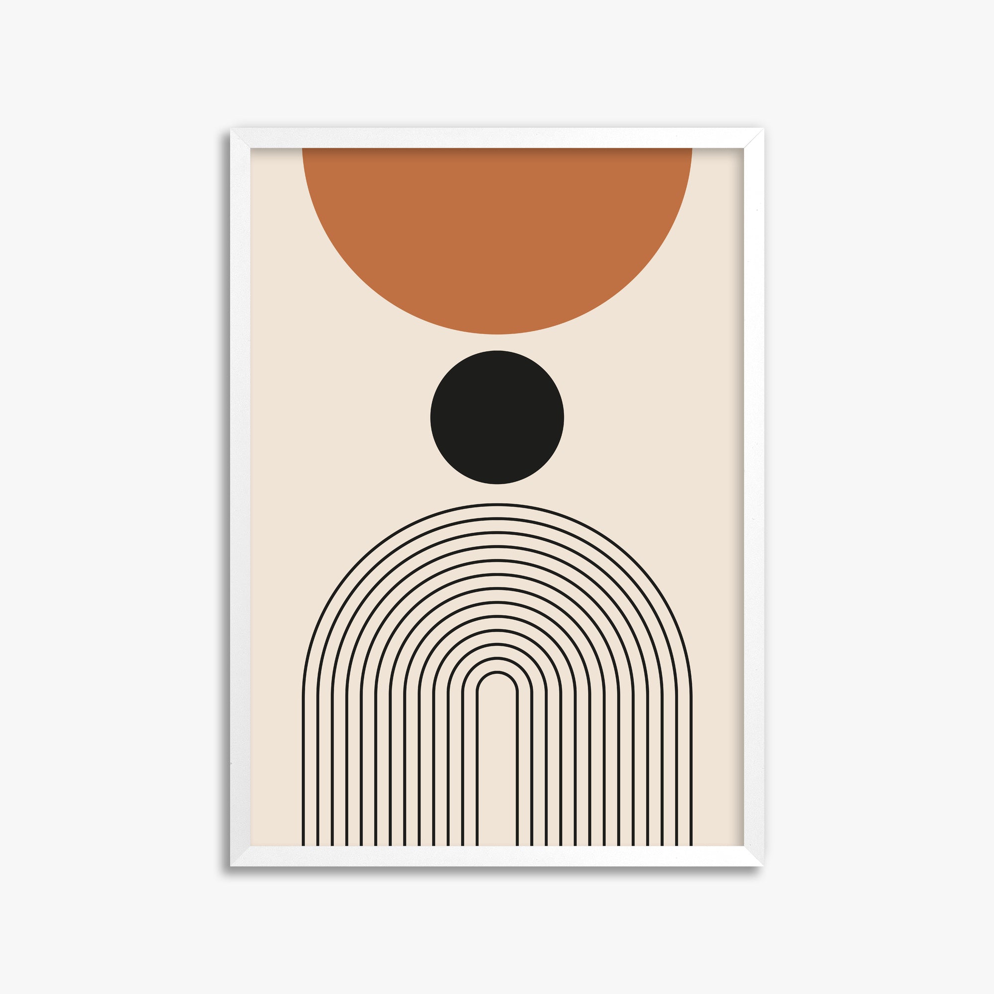 Descending Eclipse, 50x70cm Framed Poster With White Frame
