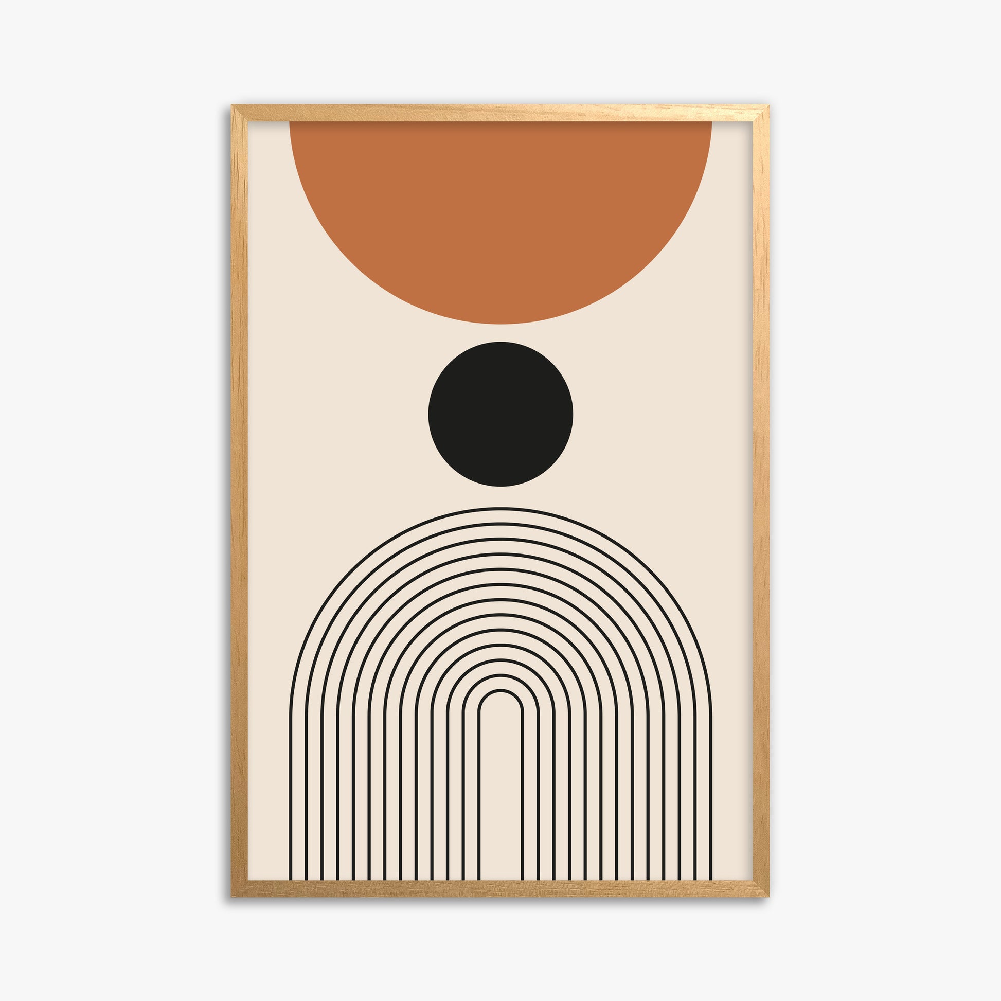 Descending Eclipse, 61x91cm Framed Poster With Oak Frame
