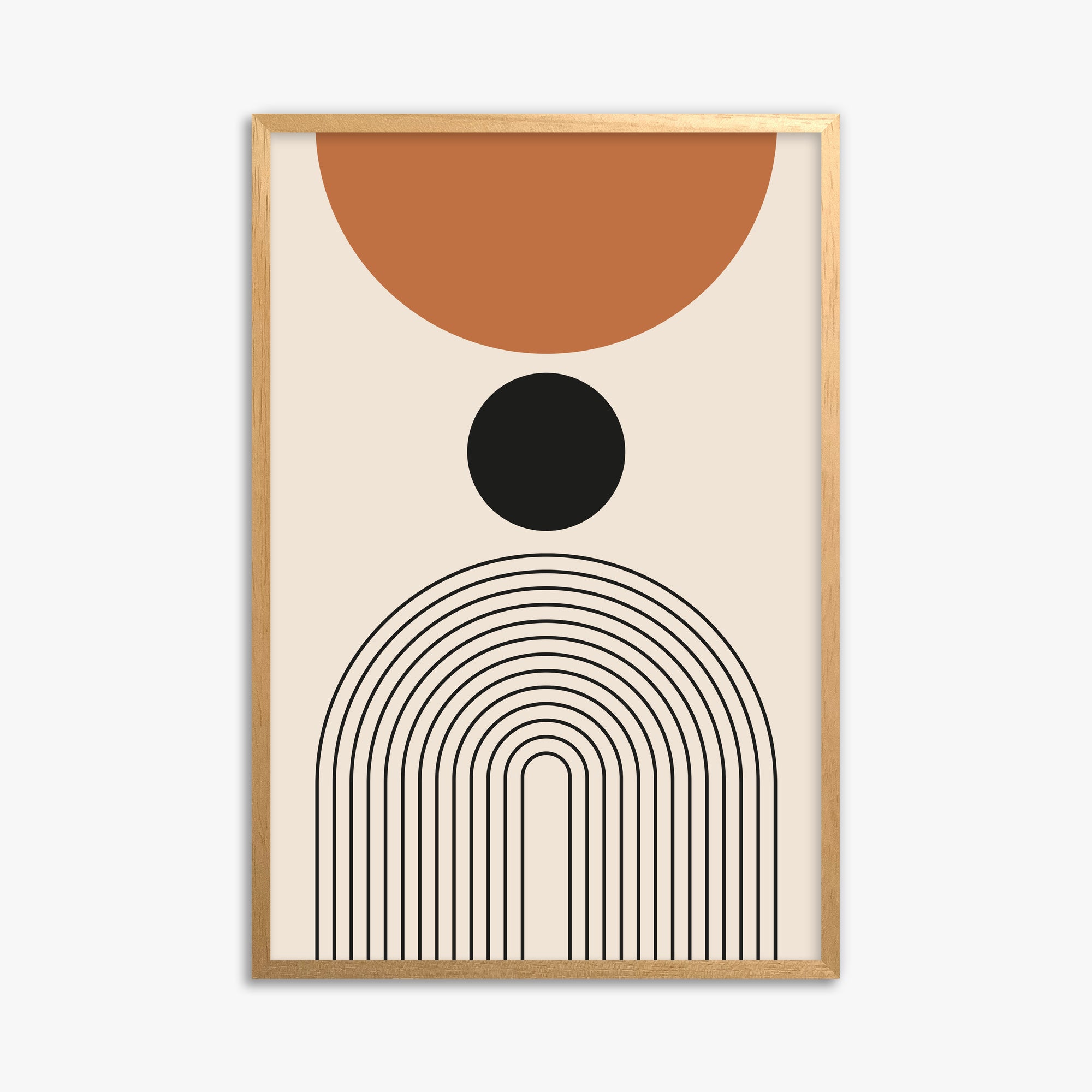 Descending Eclipse, 61x91cm Framed Poster With Oak Frame