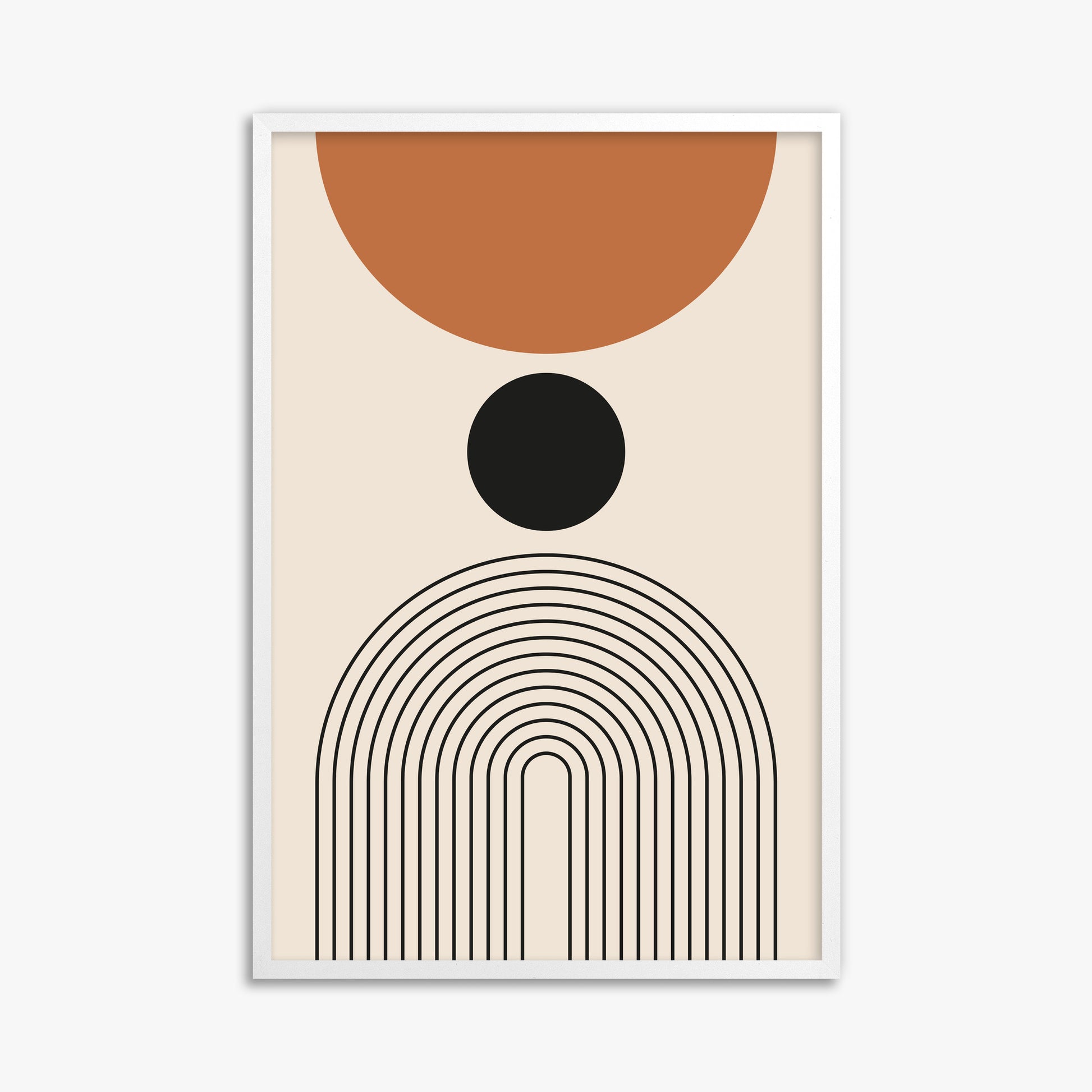 Descending Eclipse, 61x91cm Framed Poster With White Frame