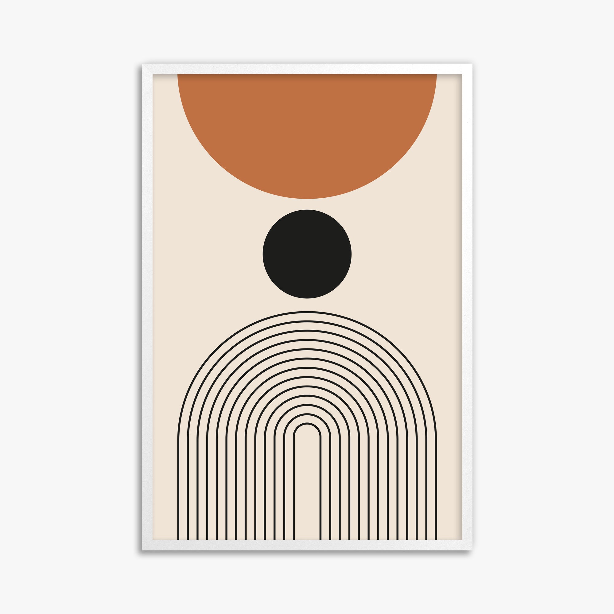 Descending Eclipse, 61x91cm Framed Poster With White Frame