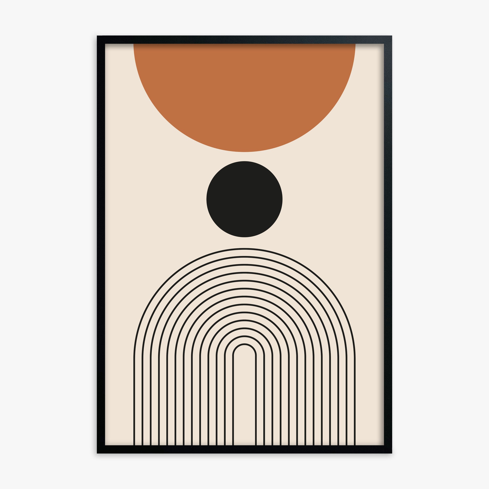 Descending Eclipse, Black Framed Poster With Black Frame
