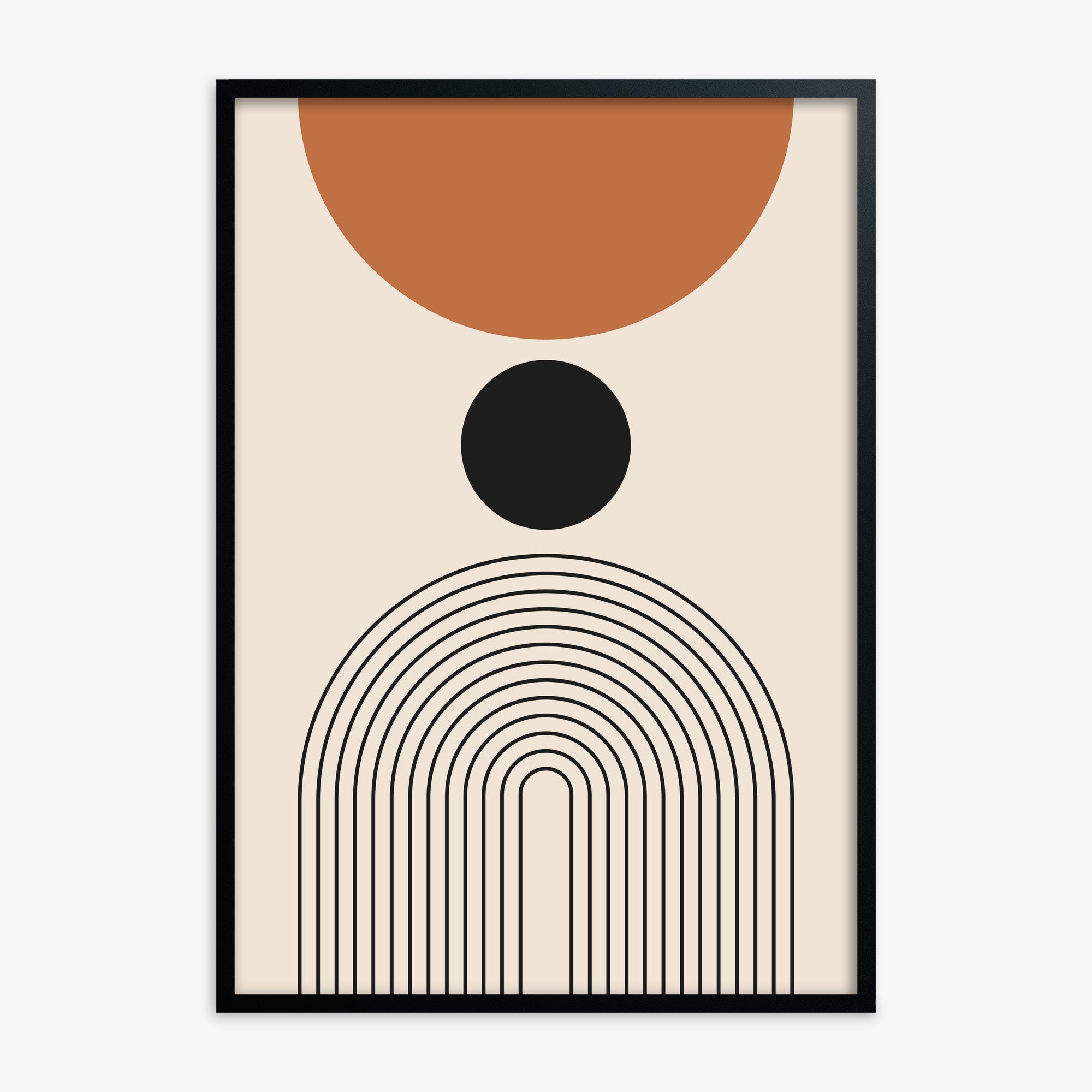 Descending Eclipse, Black Framed Poster With Black Frame