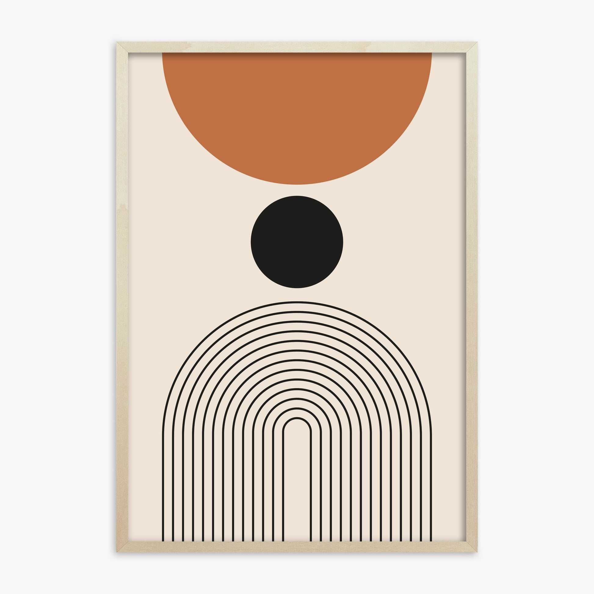Descending Eclipse, 70x100cm Framed Art Reproduction With Lime Wood Frame