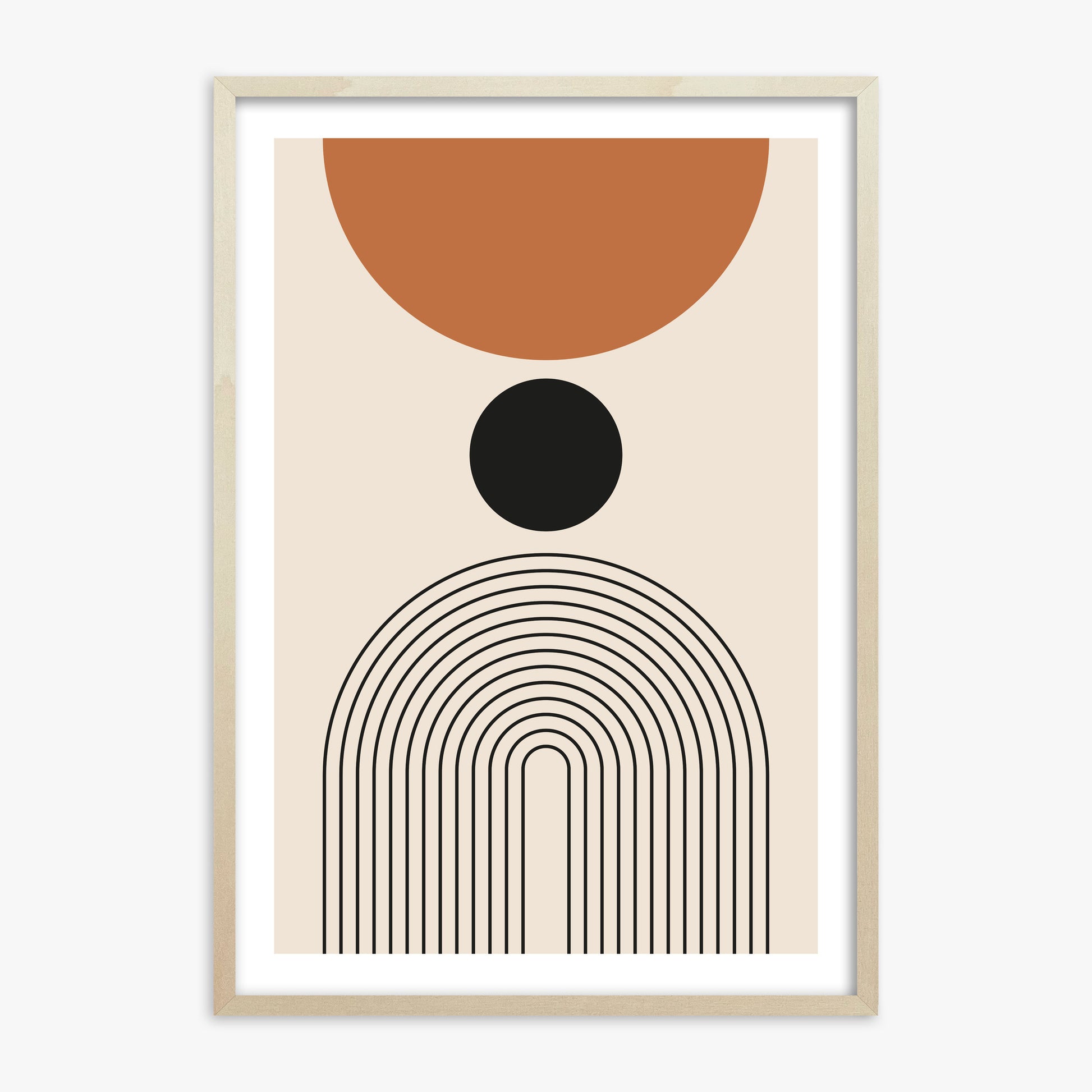Descending Eclipse, 70x100cm Framed Art Reproduction With Lime Wood Frame