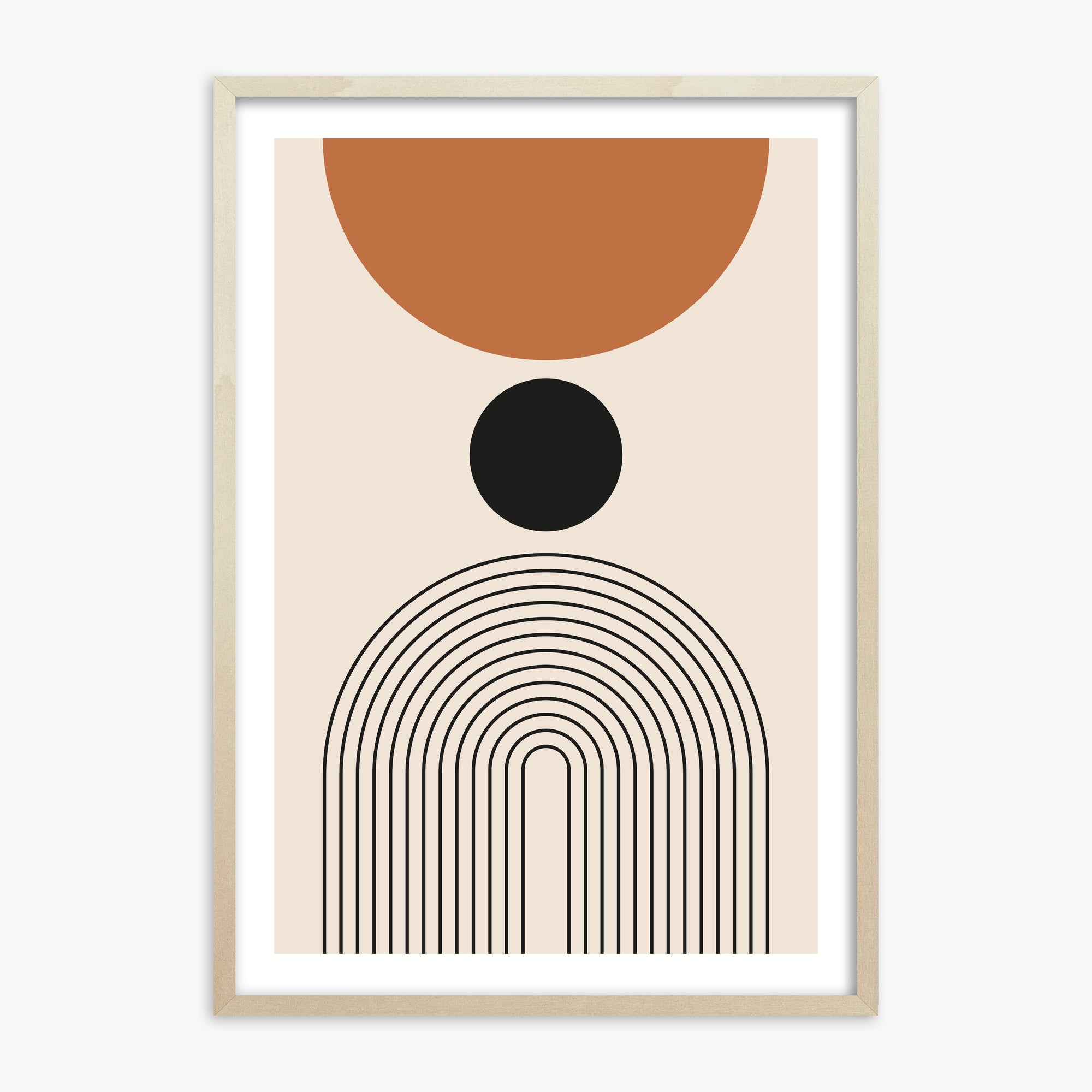 Descending Eclipse, 70x100cm Framed Art Reproduction With Lime Wood Frame