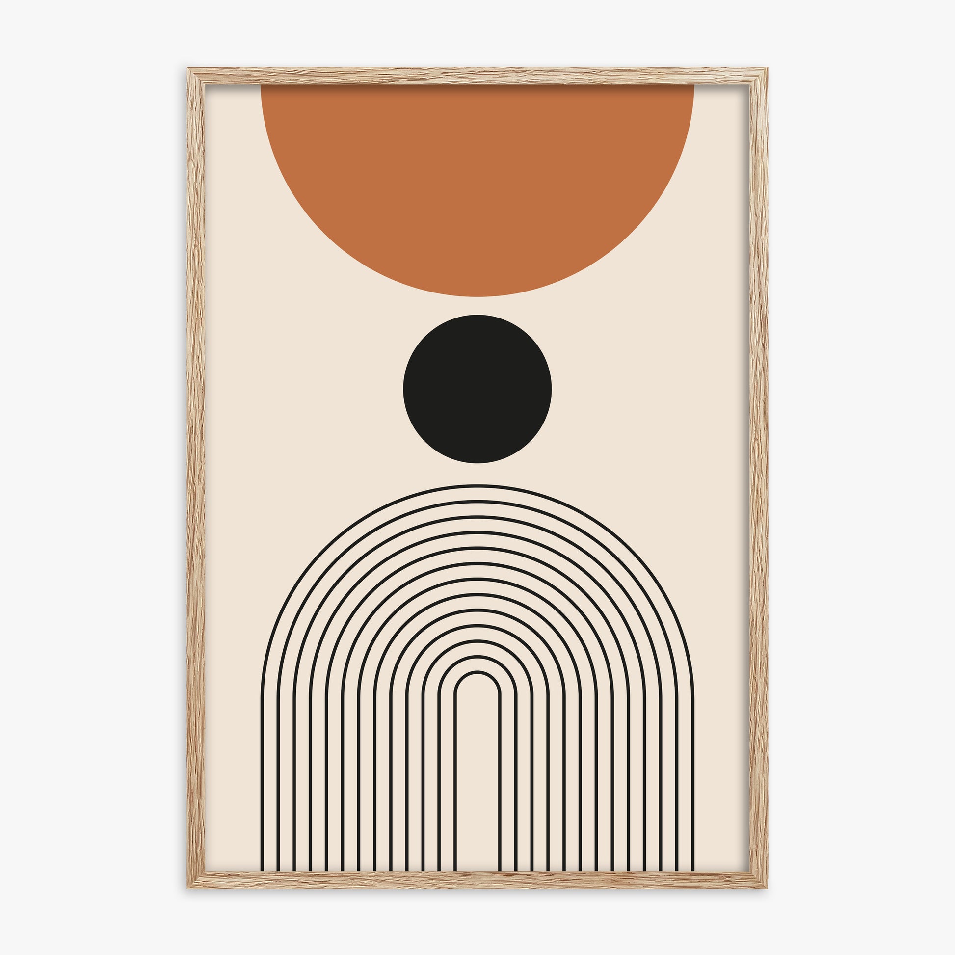 Descending Eclipse, 70x100cm Framed Art Reproduction With Raw Oak Frame