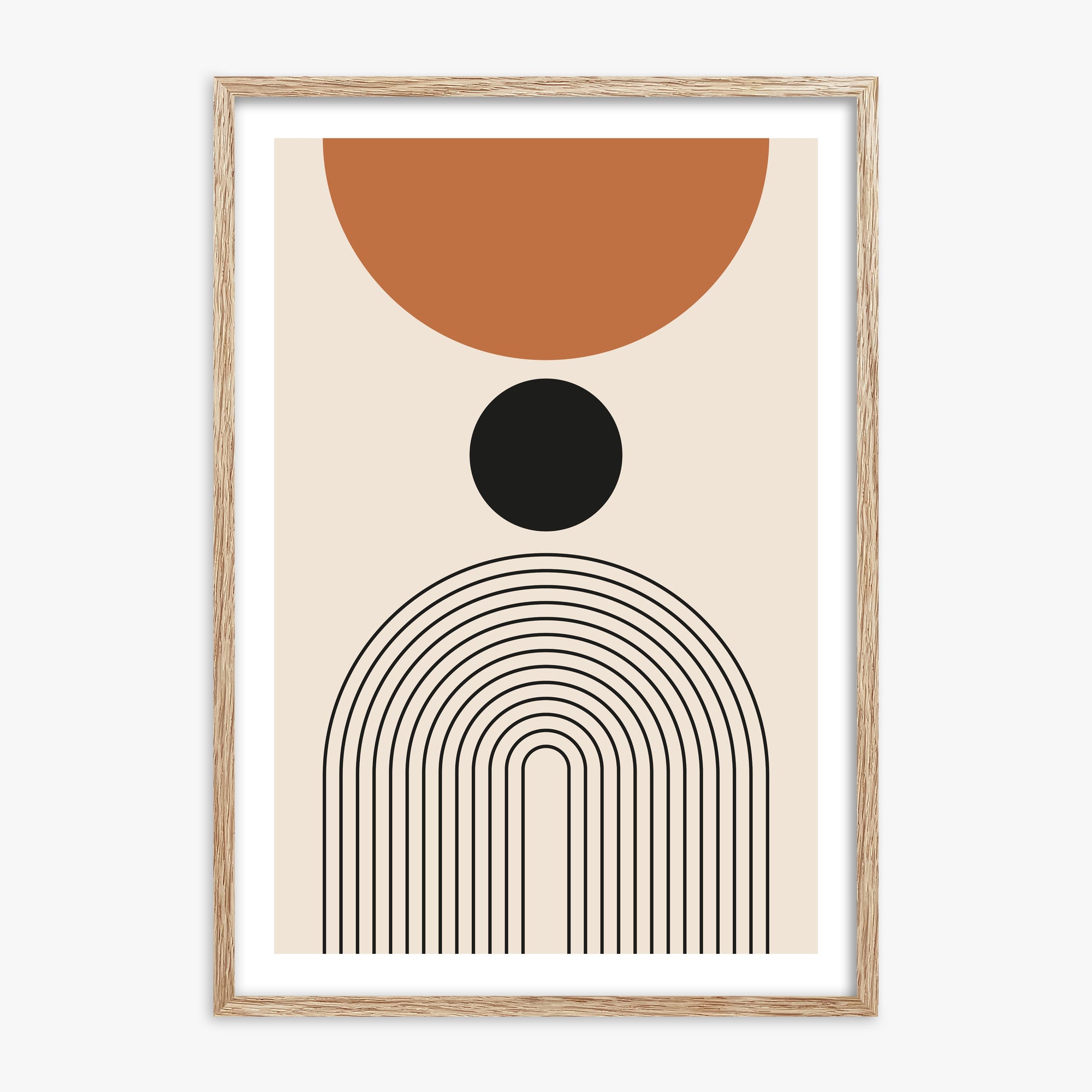 Descending Eclipse, 70x100cm Framed Art Reproduction With Raw Oak Frame