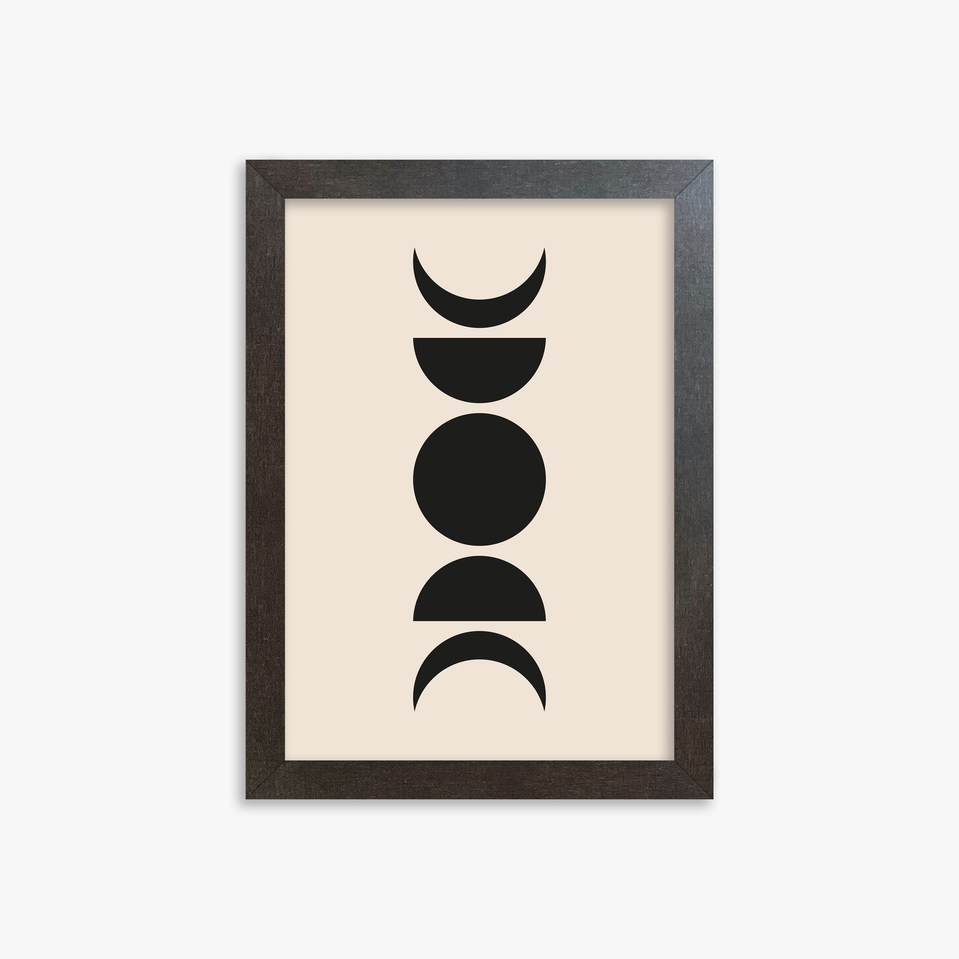 Lunar Phases, 21x30cm Framed Art Reproduction With Espresso Frame