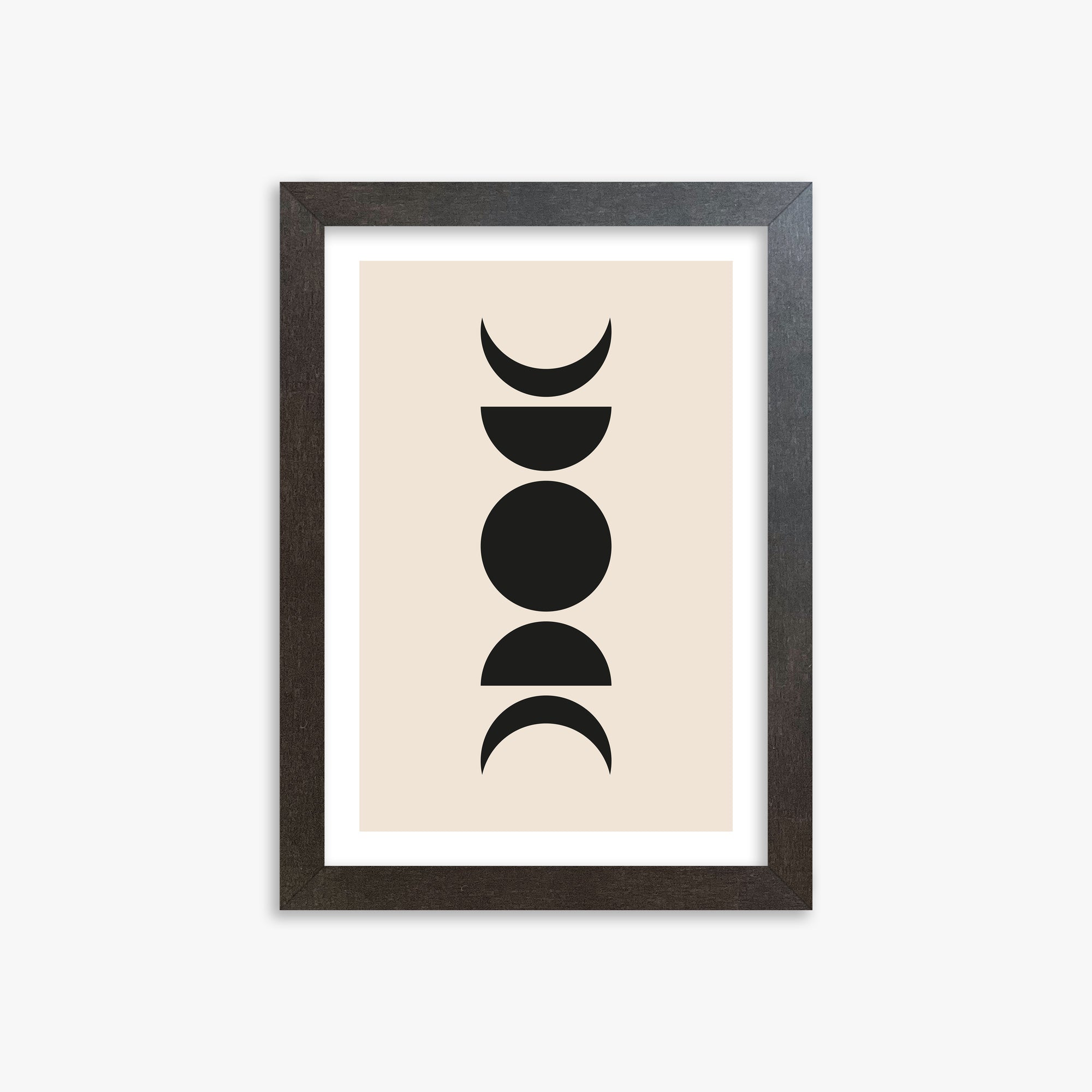 Lunar Phases, 21x30cm Framed Art Reproduction With Espresso Frame