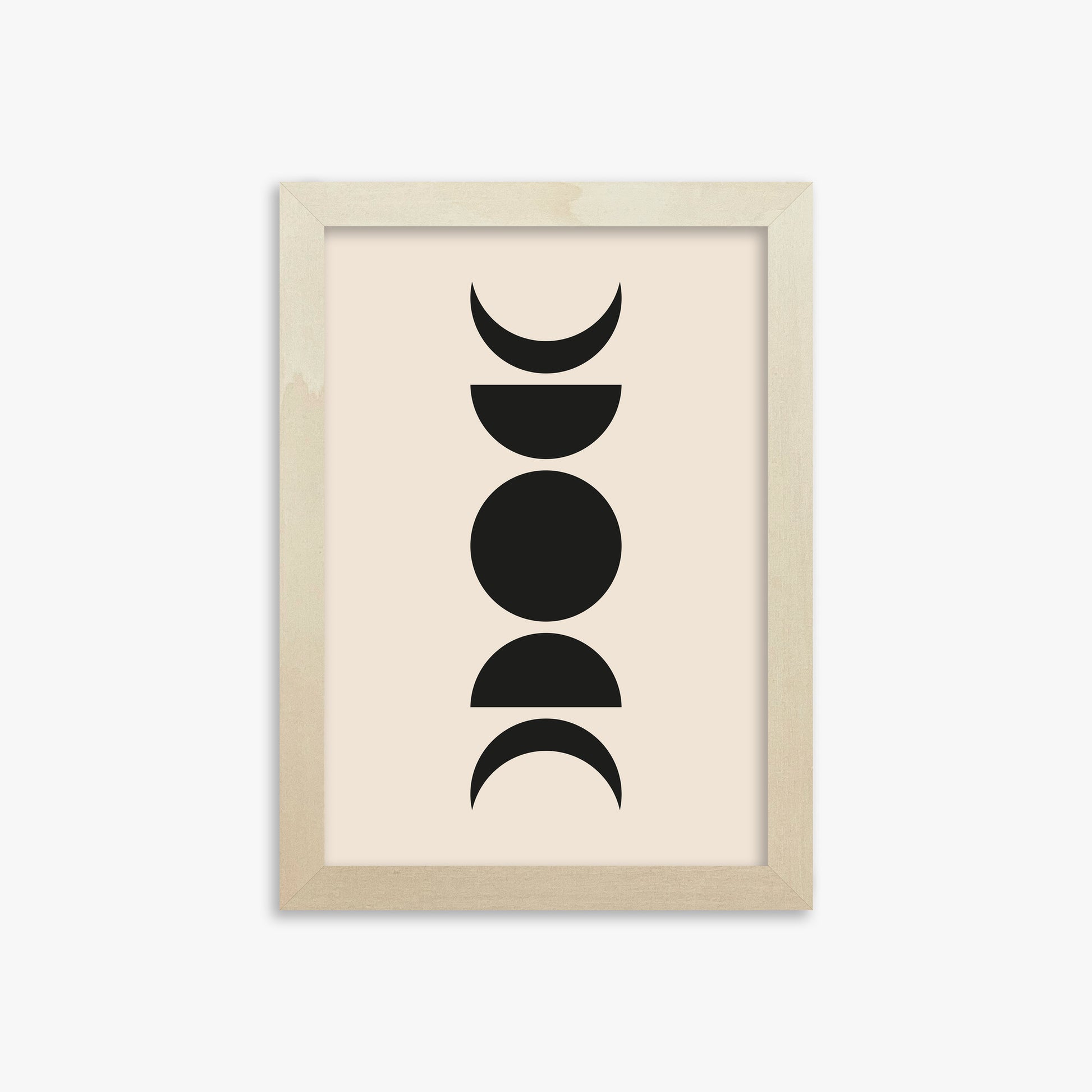 Lunar Phases, 21x30cm Framed Art Reproduction With Lime Wood Frame