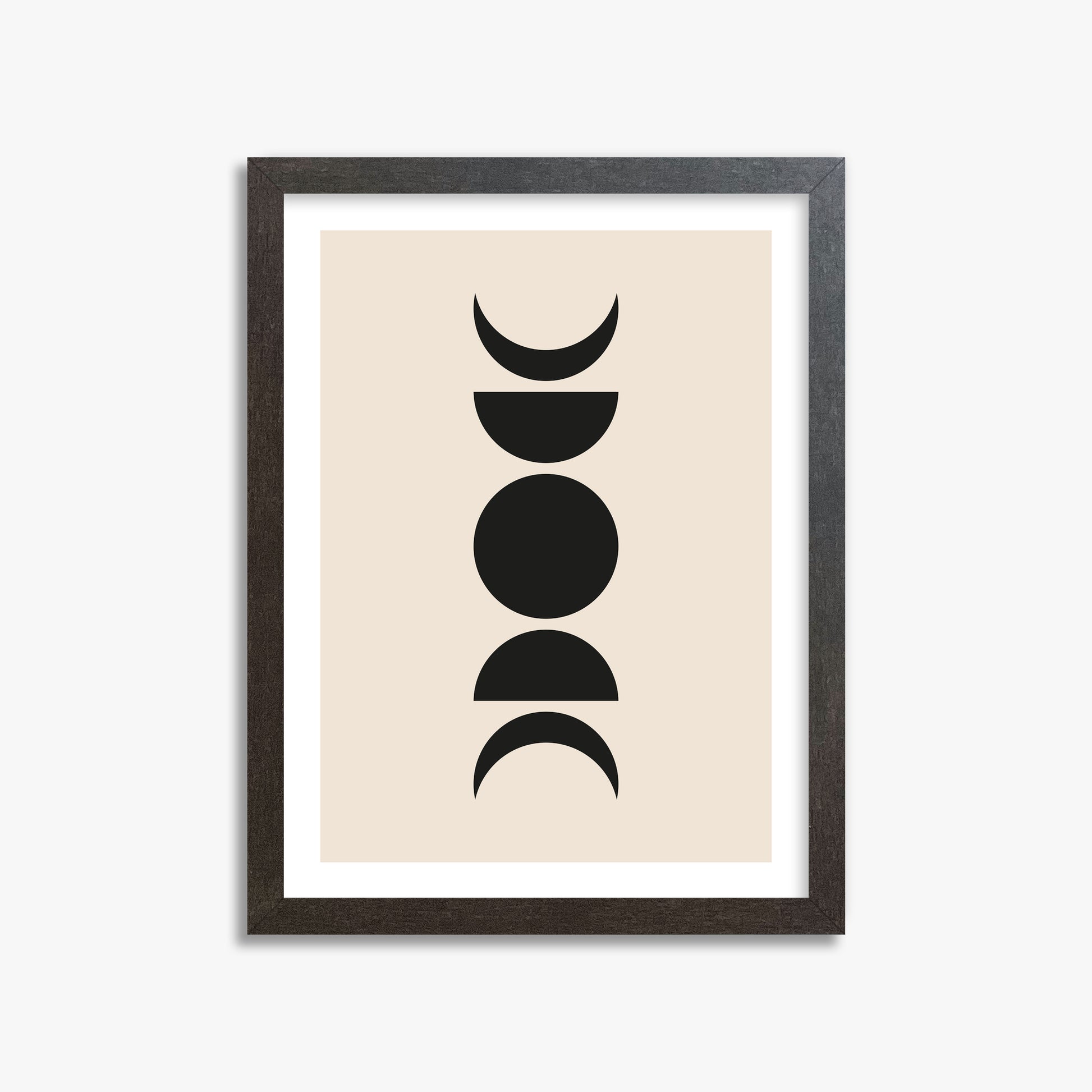 Lunar Phases, 30x40cm Framed Art Reproduction With Espresso Frame