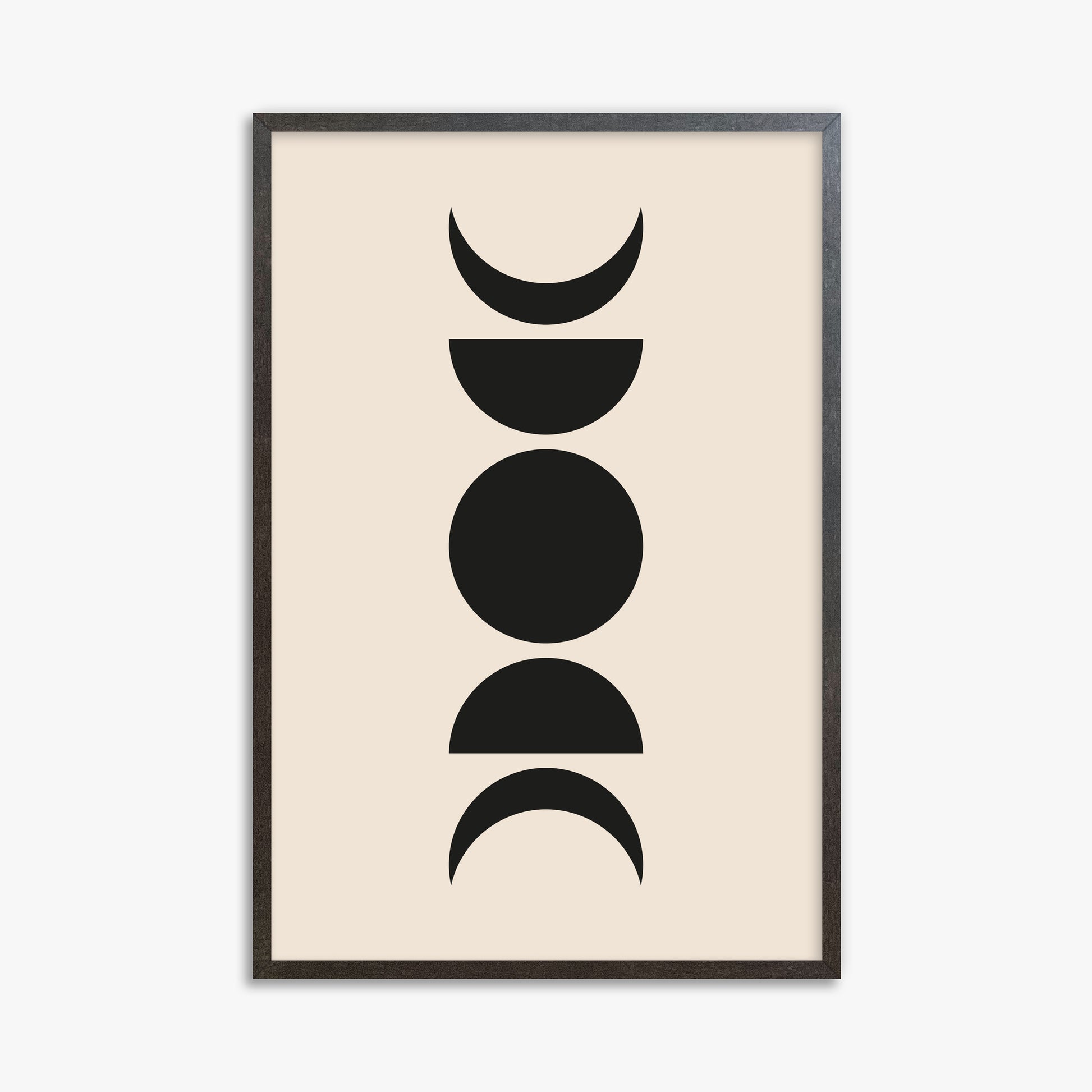 Lunar Phases, 61x91cm Framed Art Reproduction With Espresso Frame
