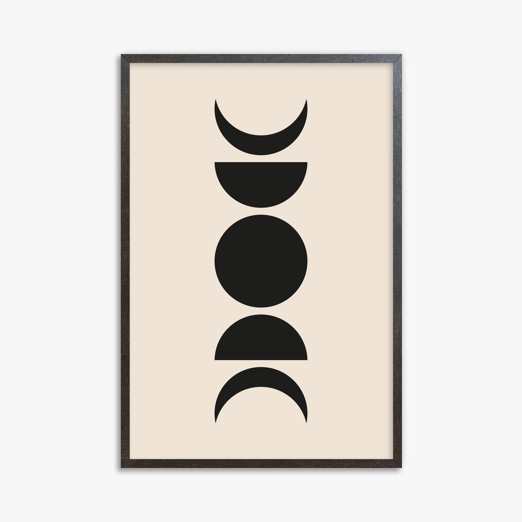 Lunar Phases, 61x91cm Framed Art Reproduction With Espresso Frame