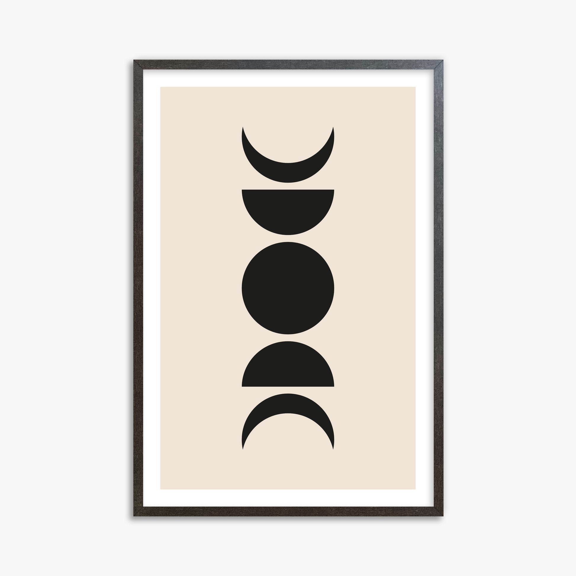 Lunar Phases, 61x91cm Framed Art Reproduction With Espresso Frame