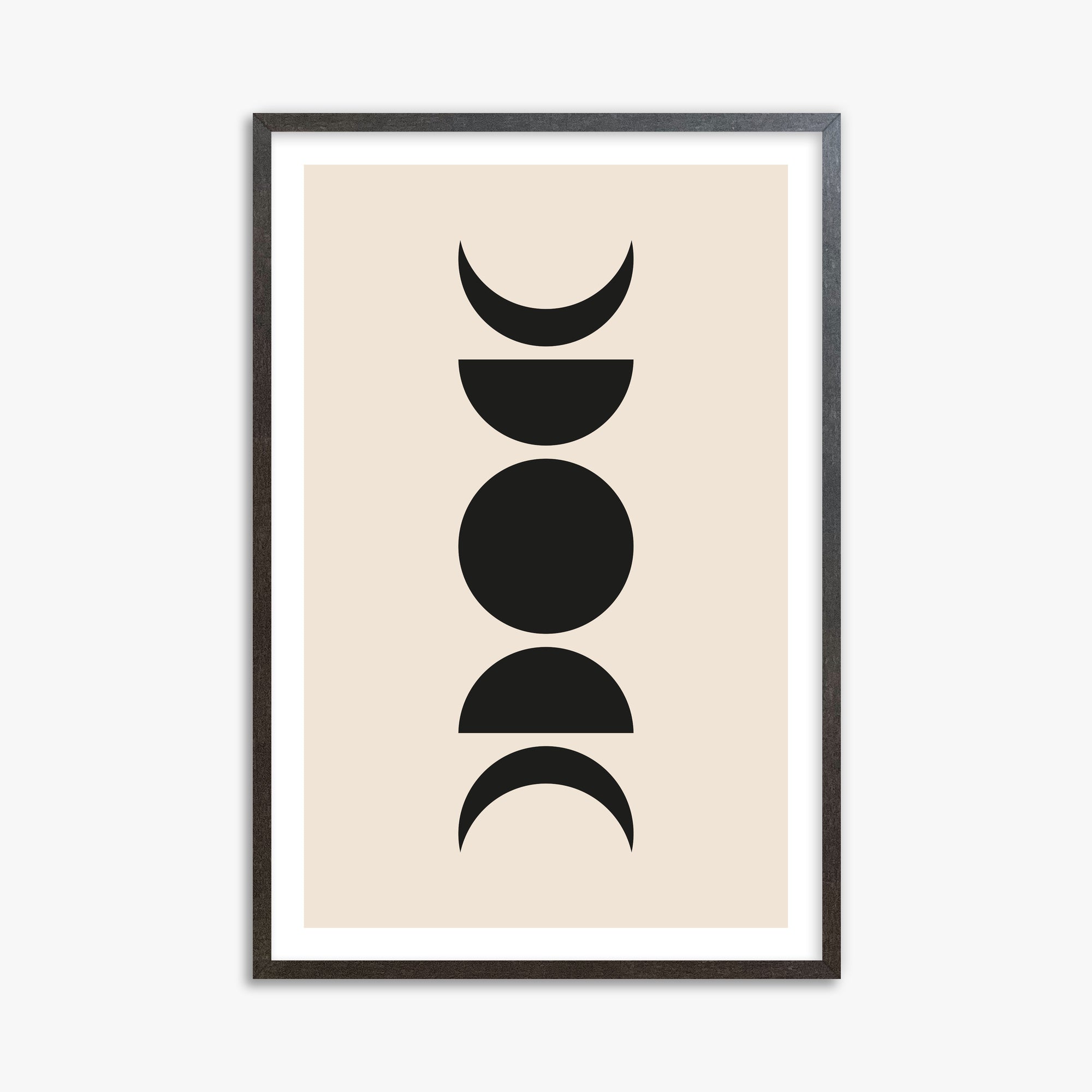 Lunar Phases, 61x91cm Framed Art Reproduction With Espresso Frame