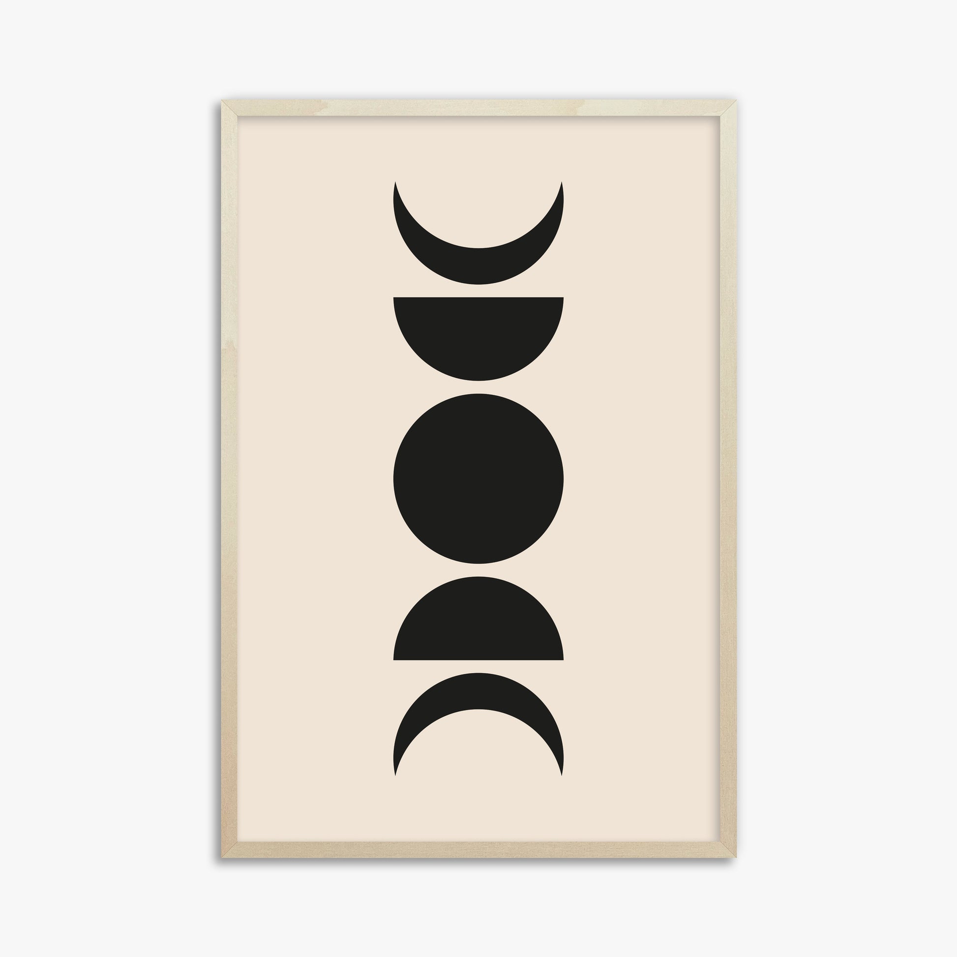 Lunar Phases, 61x91cm Framed Art Reproduction With Lime Wood Frame
