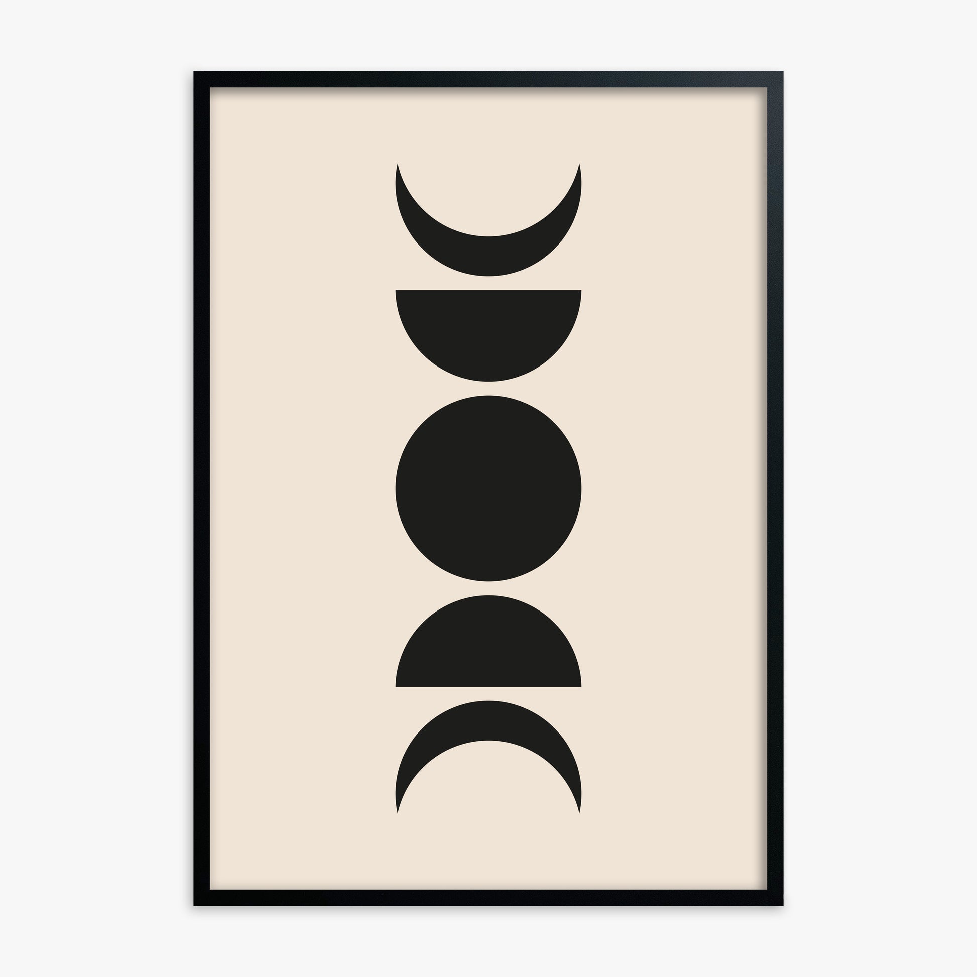 Lunar Phases, Black Framed Poster With Black Frame