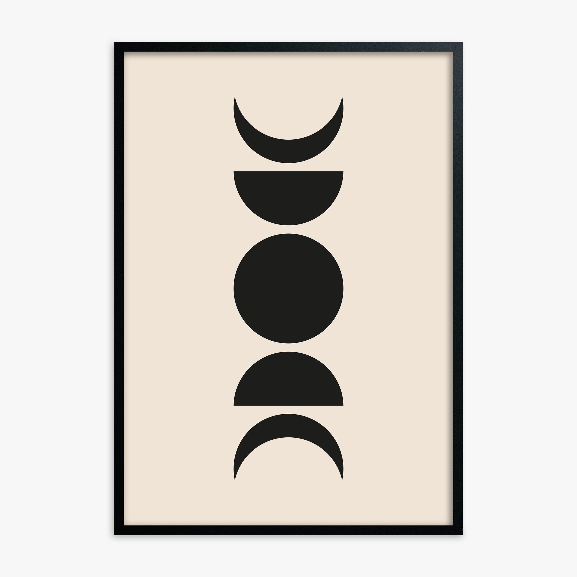 Lunar Phases, Black Framed Poster With Black Frame
