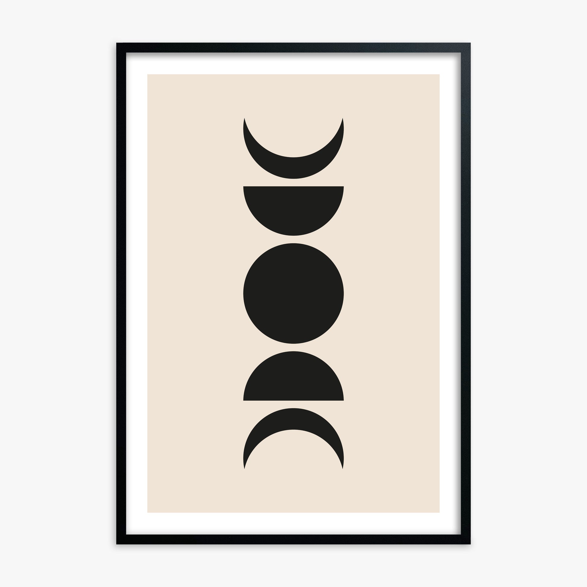 Lunar Phases, Black Framed Poster With Black Frame