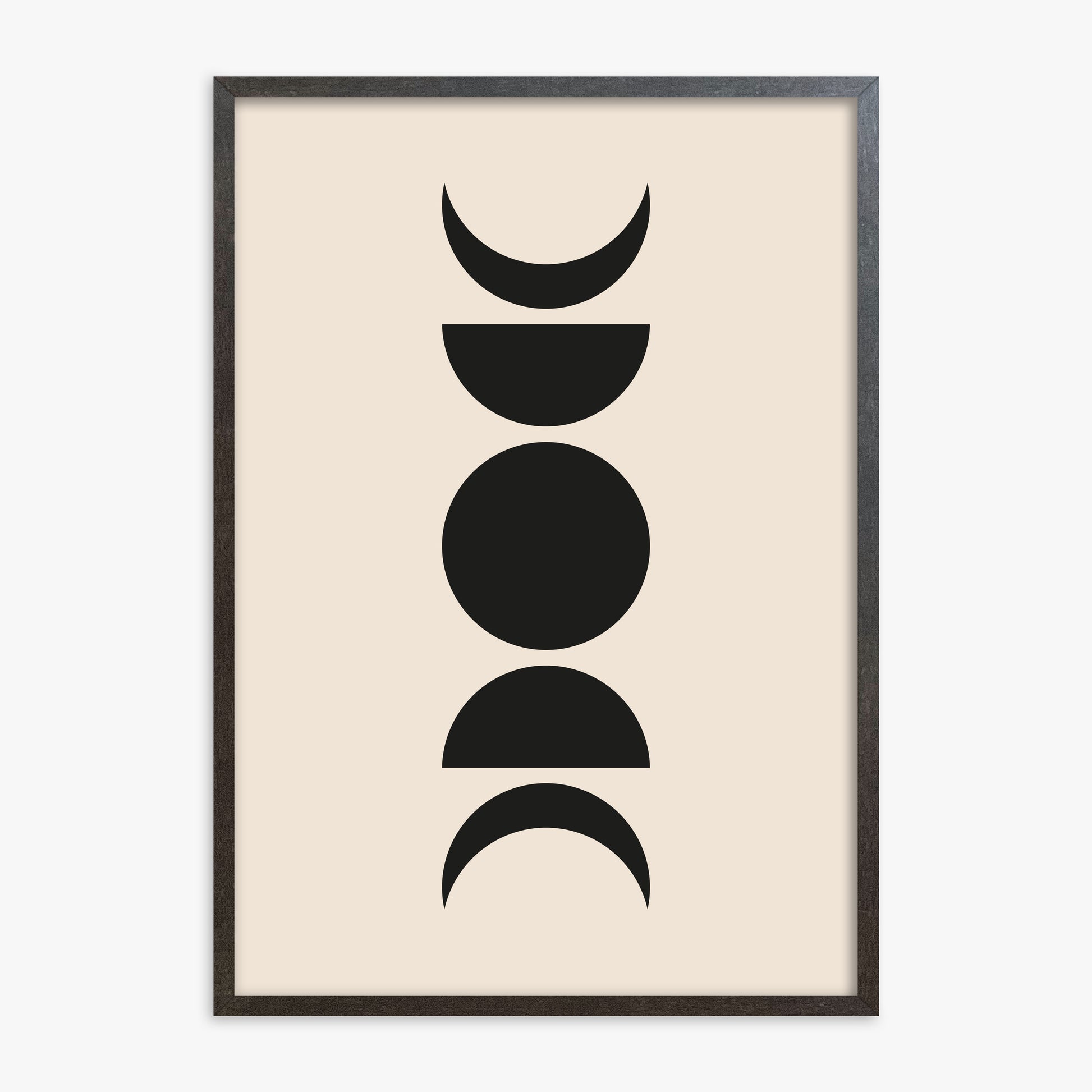 Lunar Phases, 70x100cm Framed Art Reproduction With Espresso Frame